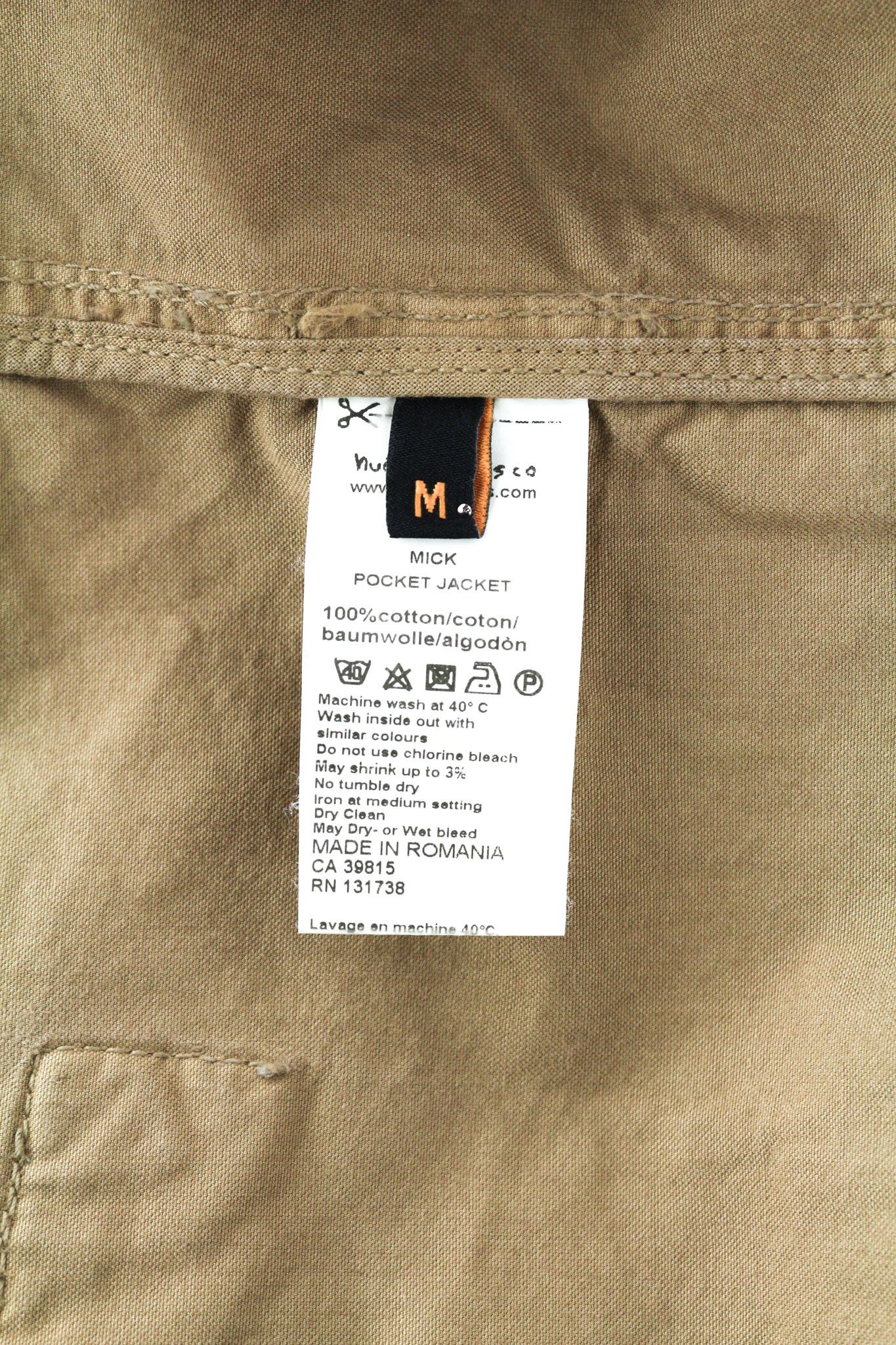 Nudie Jeans MICK M Brown Patch Zipper Unlined Logo Jacket 80738 Size US M / EU 48-50 / 2 - 7 Thumbnail