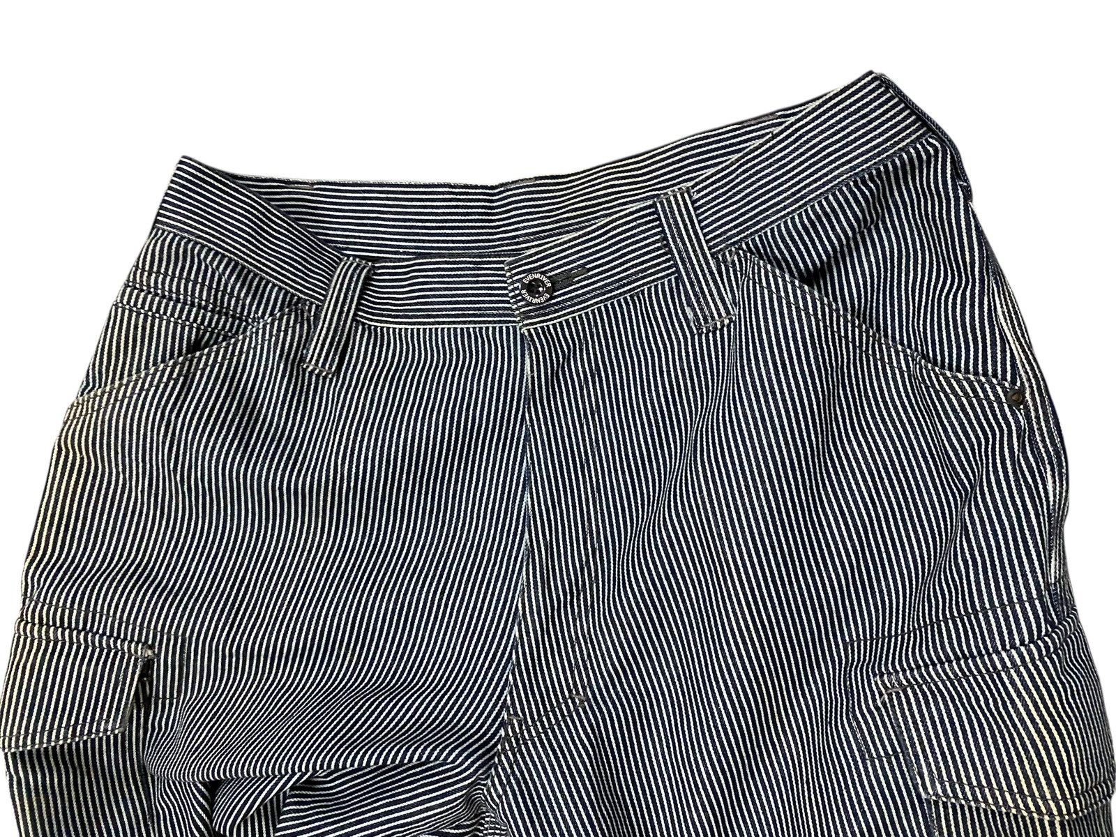 Japanese Brand Evenriver Jpn Hickory Stripe Carpenter Pants Workwear Cargo Size US 33 - 5 Thumbnail