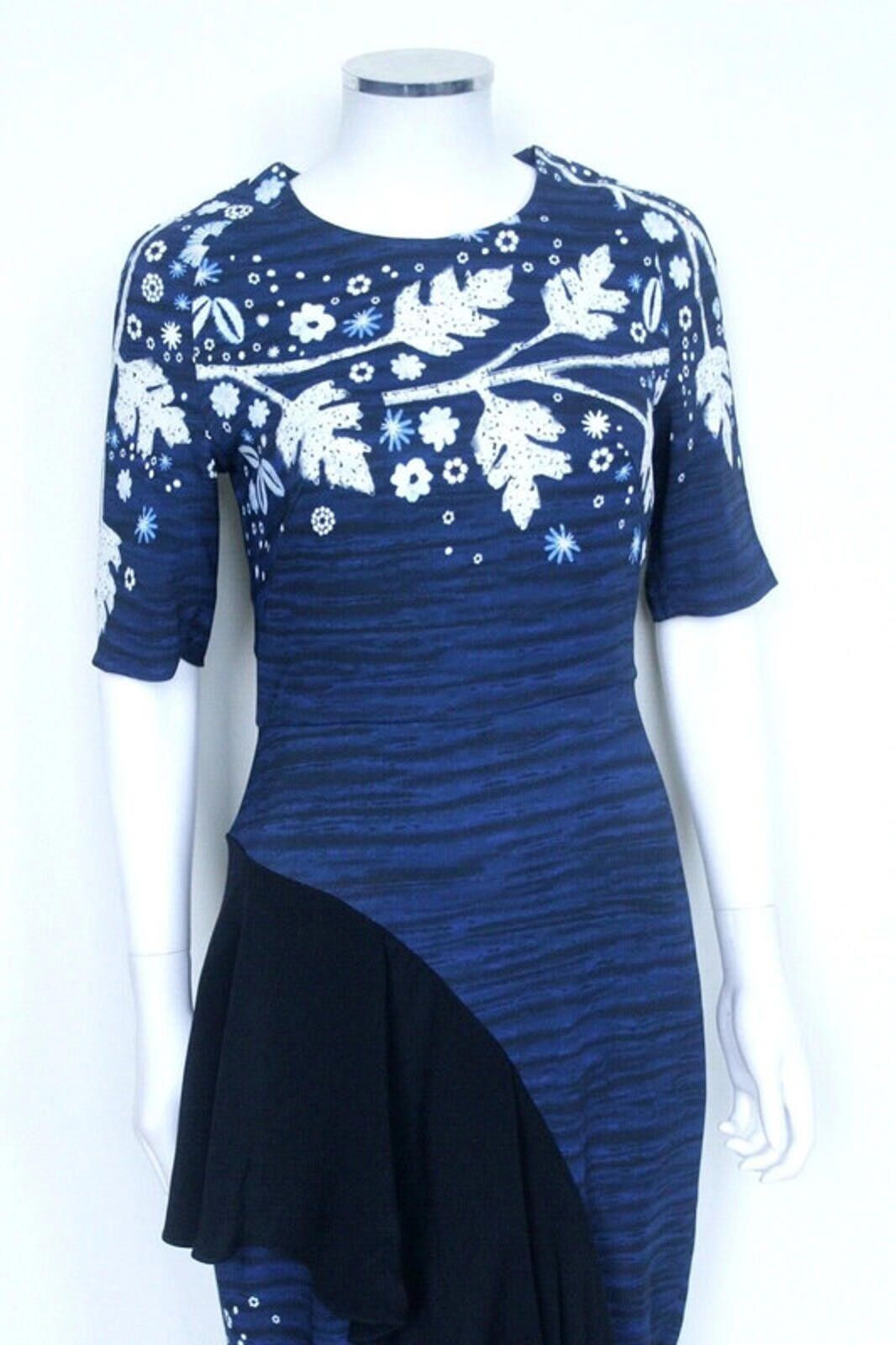 Other Peter Pillotto Cady Pencil Dress Navy Leaf UK 8 RRP £1442 Size S / US 4 / IT 40 - 3 Thumbnail