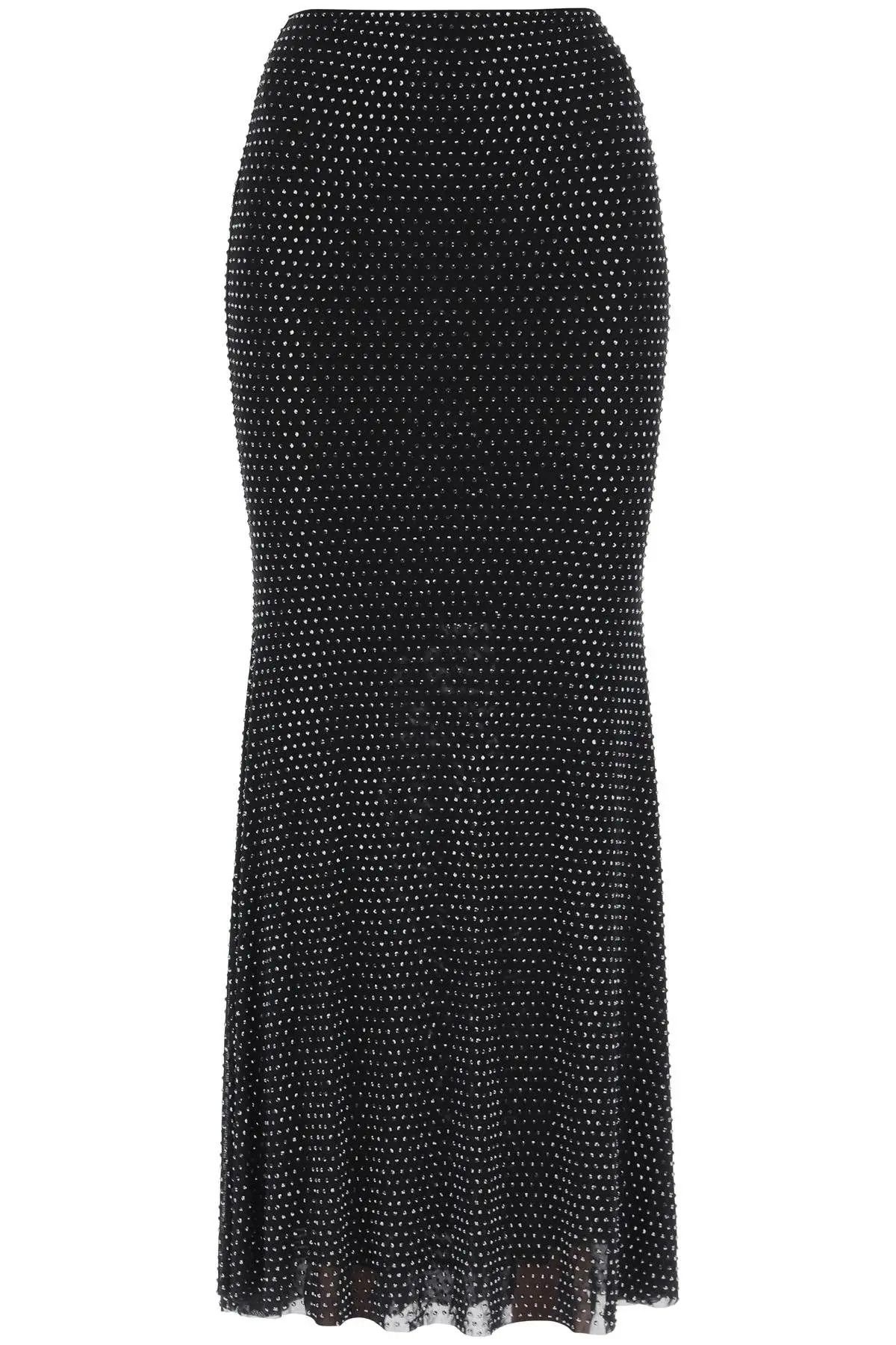 image of Self Portrait O1S22I1N1223 Mesh Maxi Skirt In Black, Women's (Size 26)
