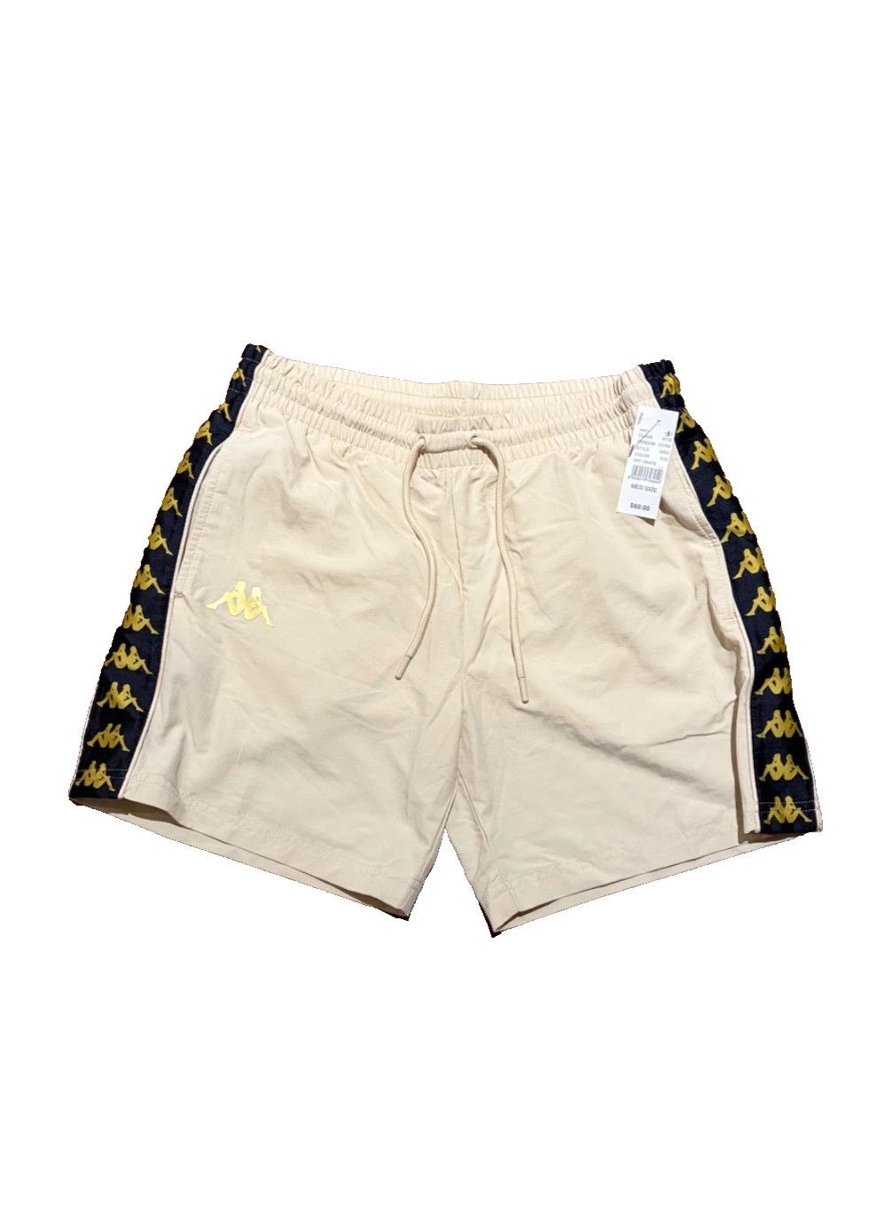 Kappa Kappa Swim Shorts Beige Black Gold Logo Mesh Liner (M) Size US 29 - 1 Thumbnail