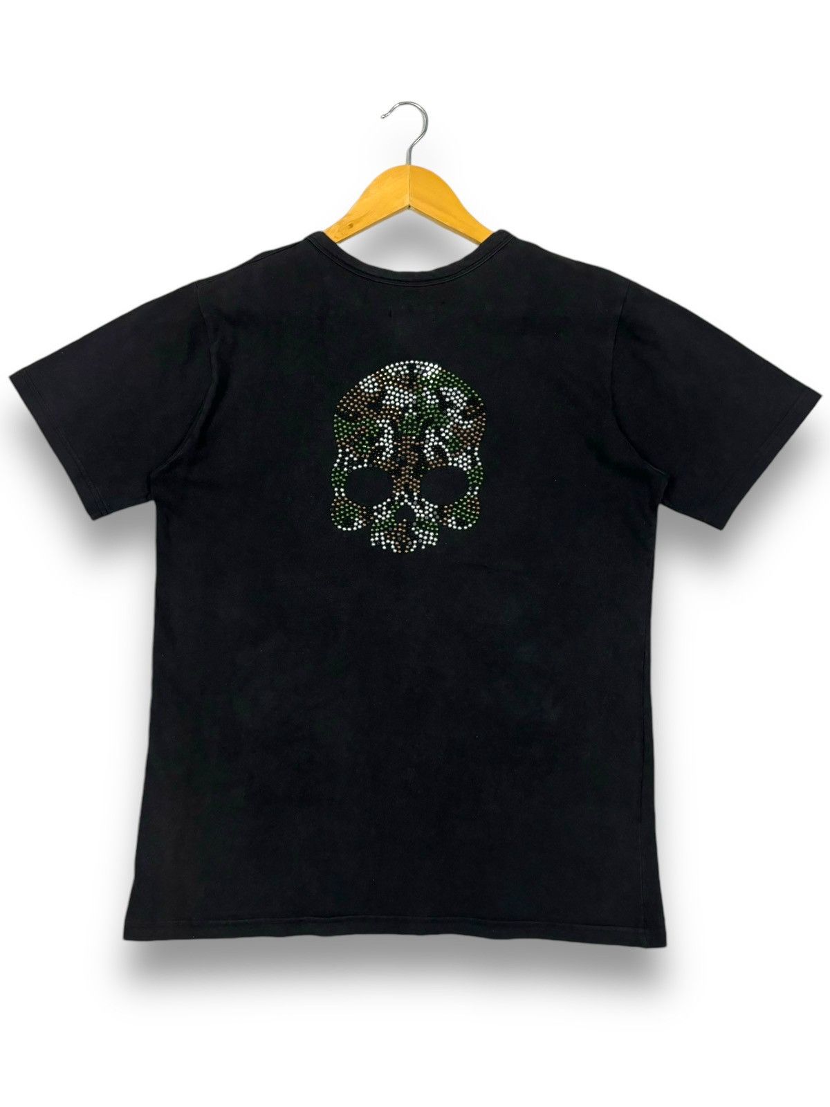 HYDROGEN Vintage Hydrogen H2J SunFaded Skull Swarovski Punk T-shirt Size US S / EU 44-46 / 1 - 1 Thumbnail