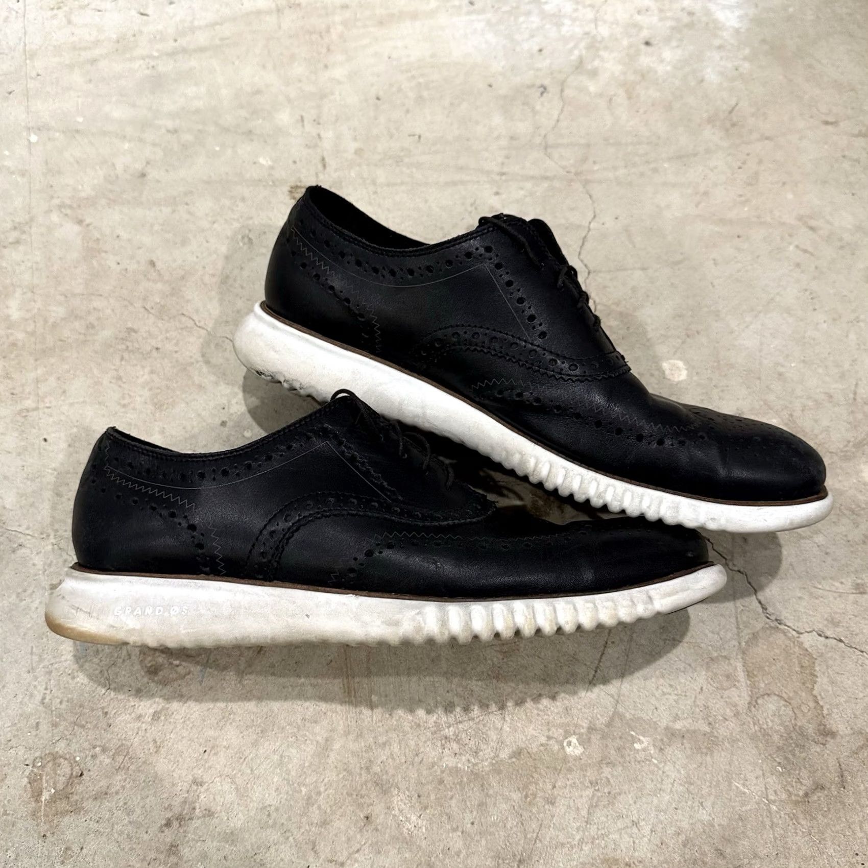 Cole Haan Cole Haan 2.ZeroGrand Wingtip Oxford Mens Size 11 Black Leather Style C31534 Dress Shoe City Preppy Style Wing Tip Mens Black Leather Shoes Size US 10 / EU 43 - 2 Thumbnail