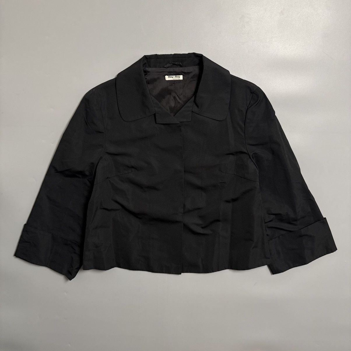 Miu Miu Archive Miu Miu cropped swing jacket in classic black Size S / US 4 / IT 40 - 1 Thumbnail