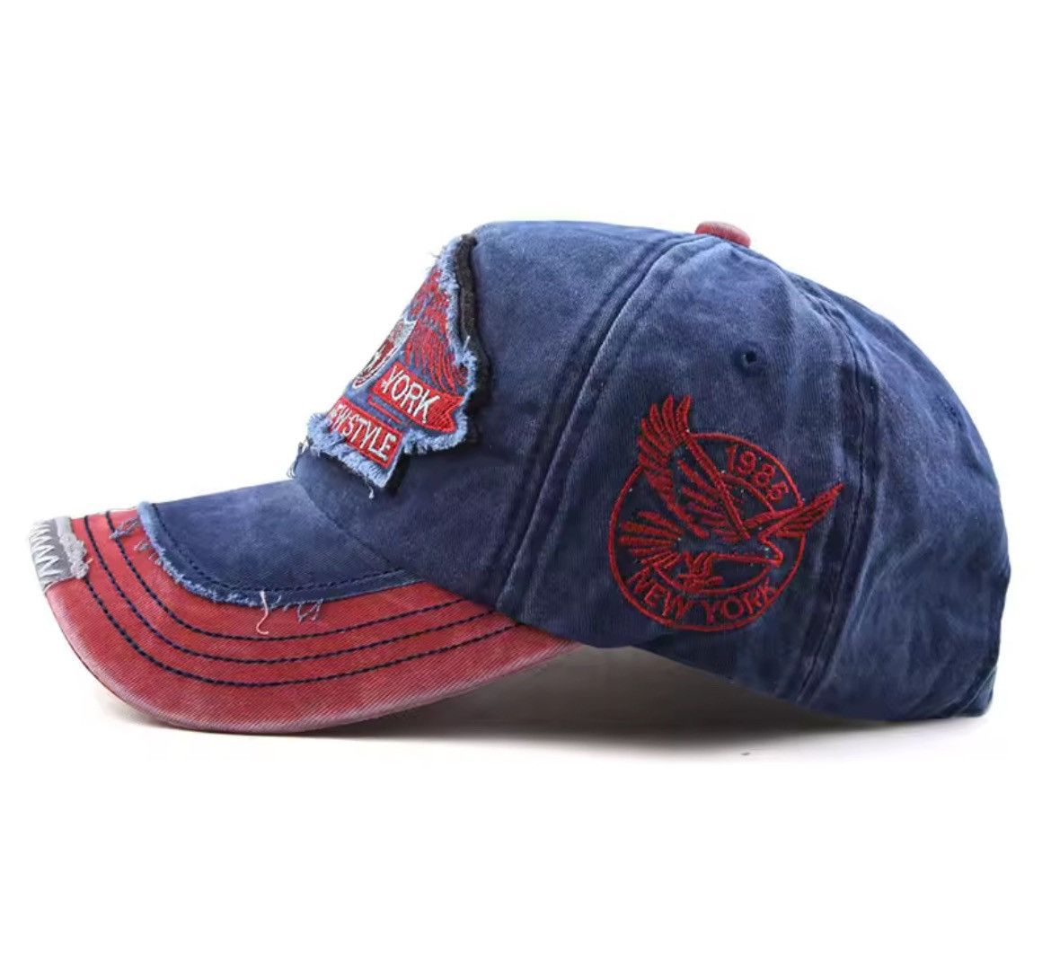 Japanese Brand Retro Washed Letter Embroidery Denim Baseball Cap Size ONE SIZE - 3 Thumbnail