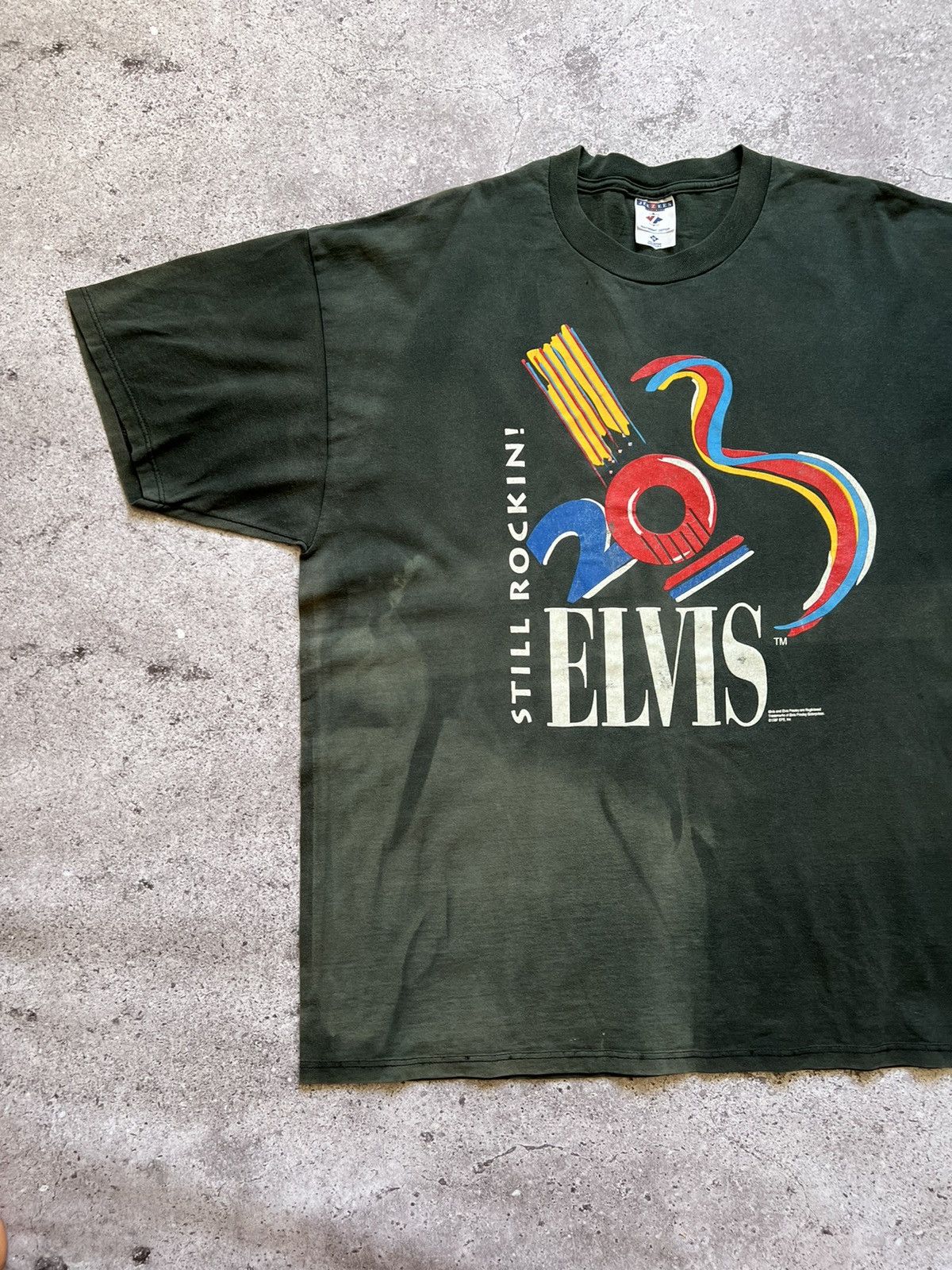Band Tees × Jerzees × Vintage Vintage 1997 Elvis Presley Still Rockin 90s T-Shirt Size US XXL / EU 58 / 5 - 2 Thumbnail