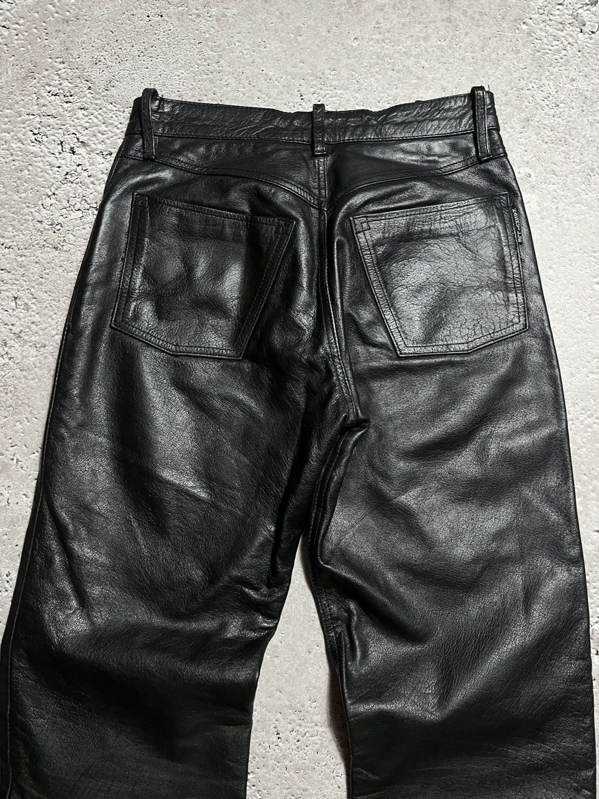 Japanese Brand × Leather Vintage Black Avant-Garde Real Leather Pants with Edgy Style Size US 30 / EU 46 - 2 Thumbnail