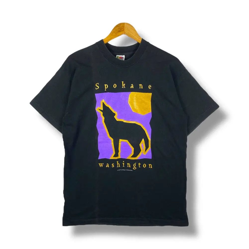 Vintage Vintage 90's SPOKANE WASHINGTON The Wolf Tee Shirt Large Size US L / EU 52-54 / 3 - 1 Thumbnail