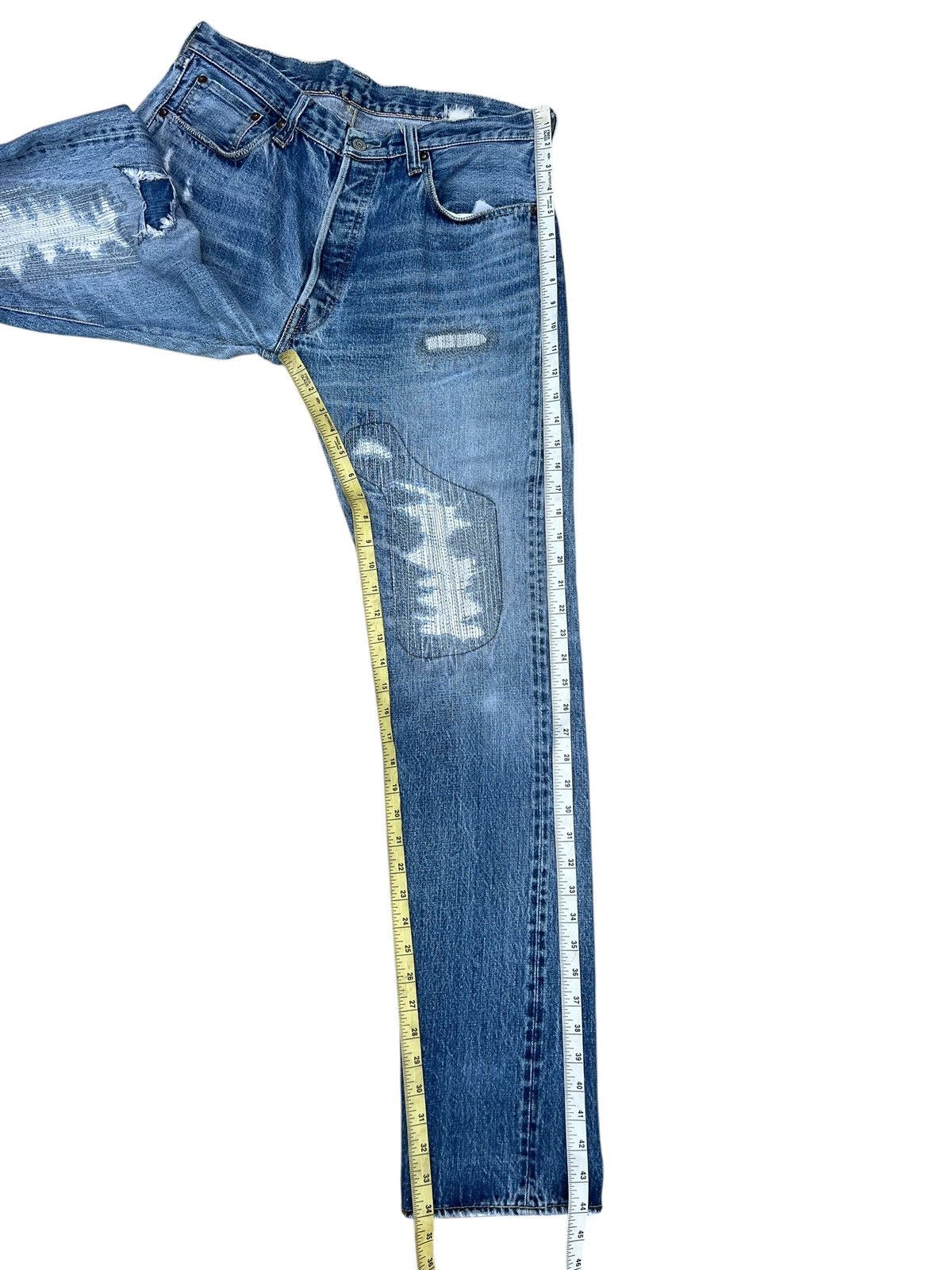Sugar Cane Trashed Vintage Sugar Cane Distress Denim Selvedge Jeans Size US 33 - 6 Thumbnail