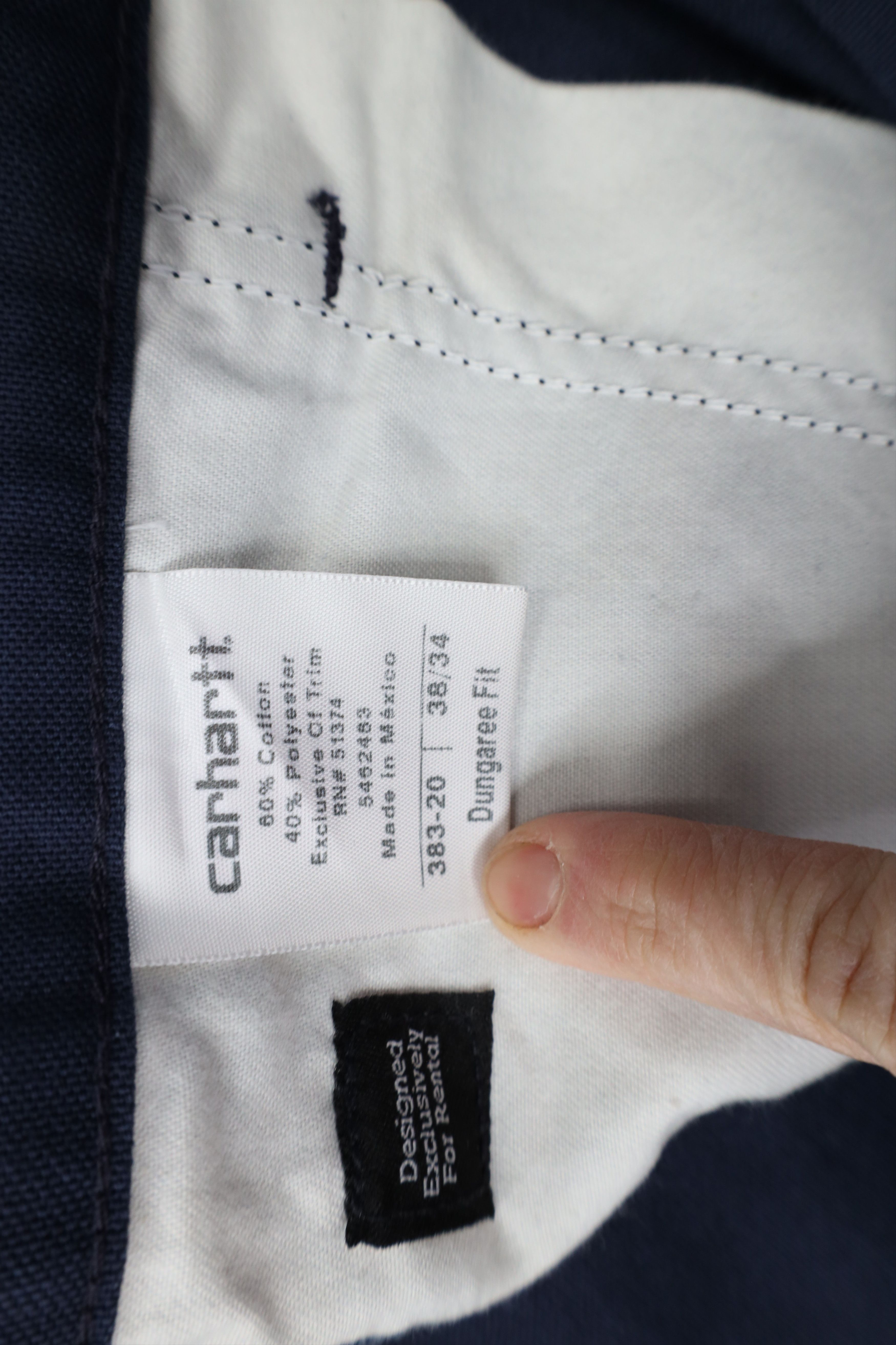 Carhartt × Vintage Deadstock Vintage Y2K Carhartt Canvas Dungaree Pants Blue Size US 38 / EU 54 - 7 Thumbnail
