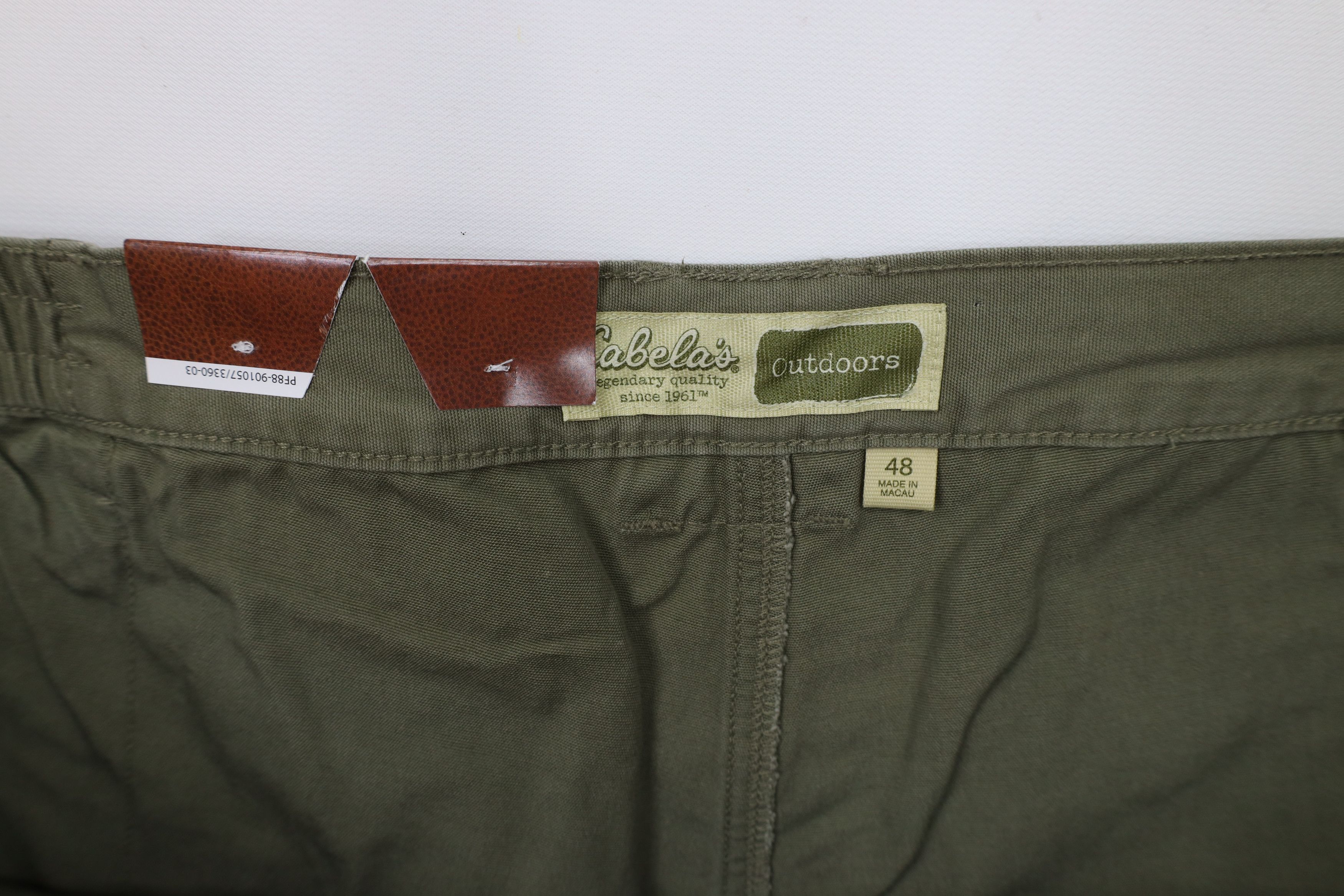 Cabelas × Vintage Deadstock Vintage Y2K Cabelas Knee Canvas Cargo Shorts Green Size US 44 / EU 60 - 7 Thumbnail