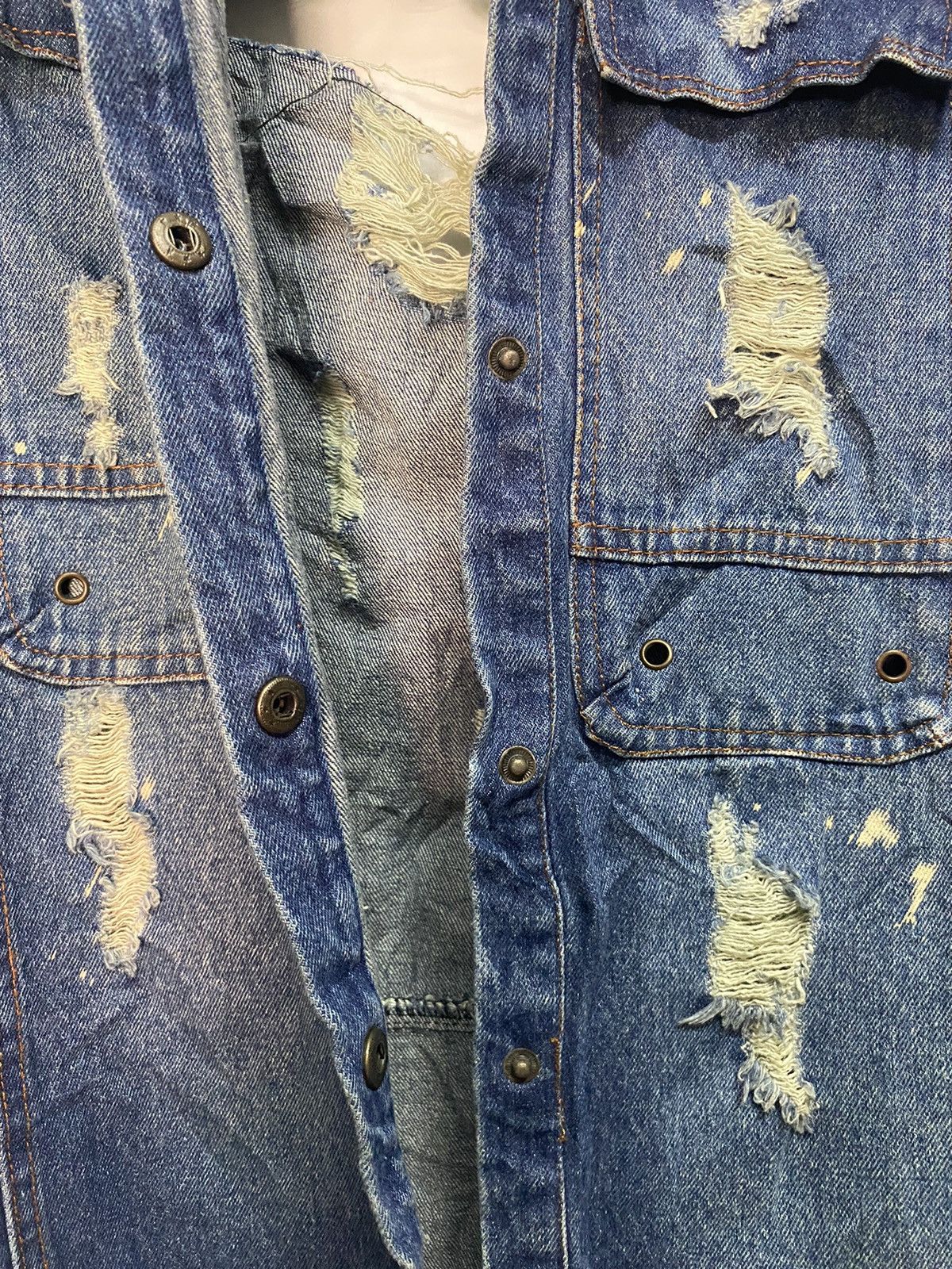 Japanese Brand Japanese Button up Denim Jean Shirt Women Fashion Distressed Size M / US 6-8 / IT 42-44 - 13 Thumbnail