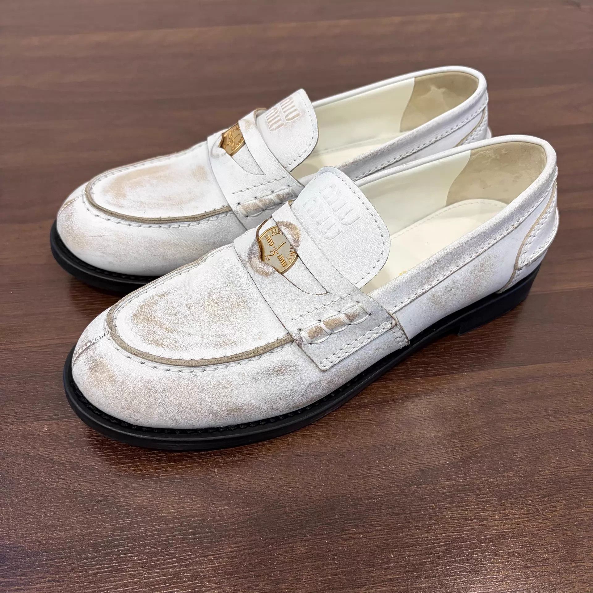Miu Miu Miu Miu Women's Penny Loafers 38 Size US 7.5 / IT 37.5 - 1 Thumbnail