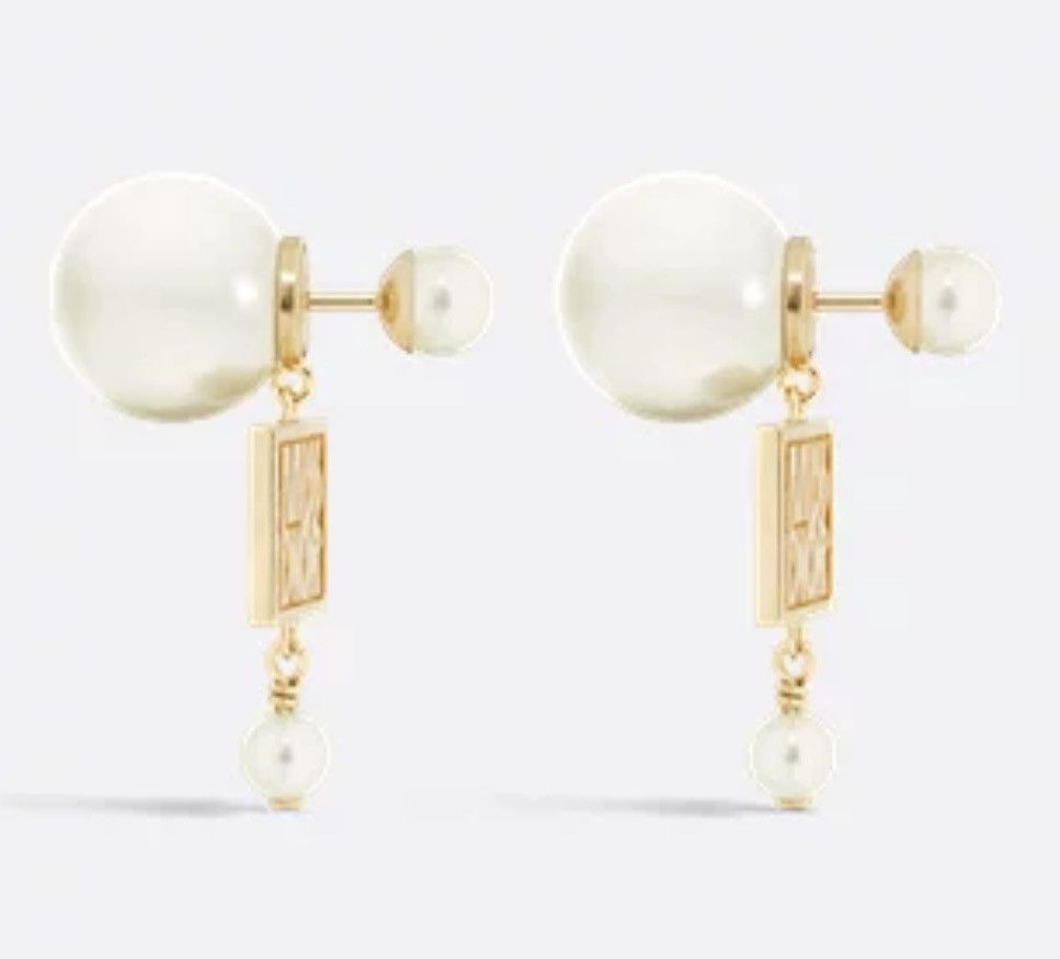 Dior Dior Tribales Earrings Gold-Finish Metal White Resin Pearls Size ONE SIZE - 2 Thumbnail