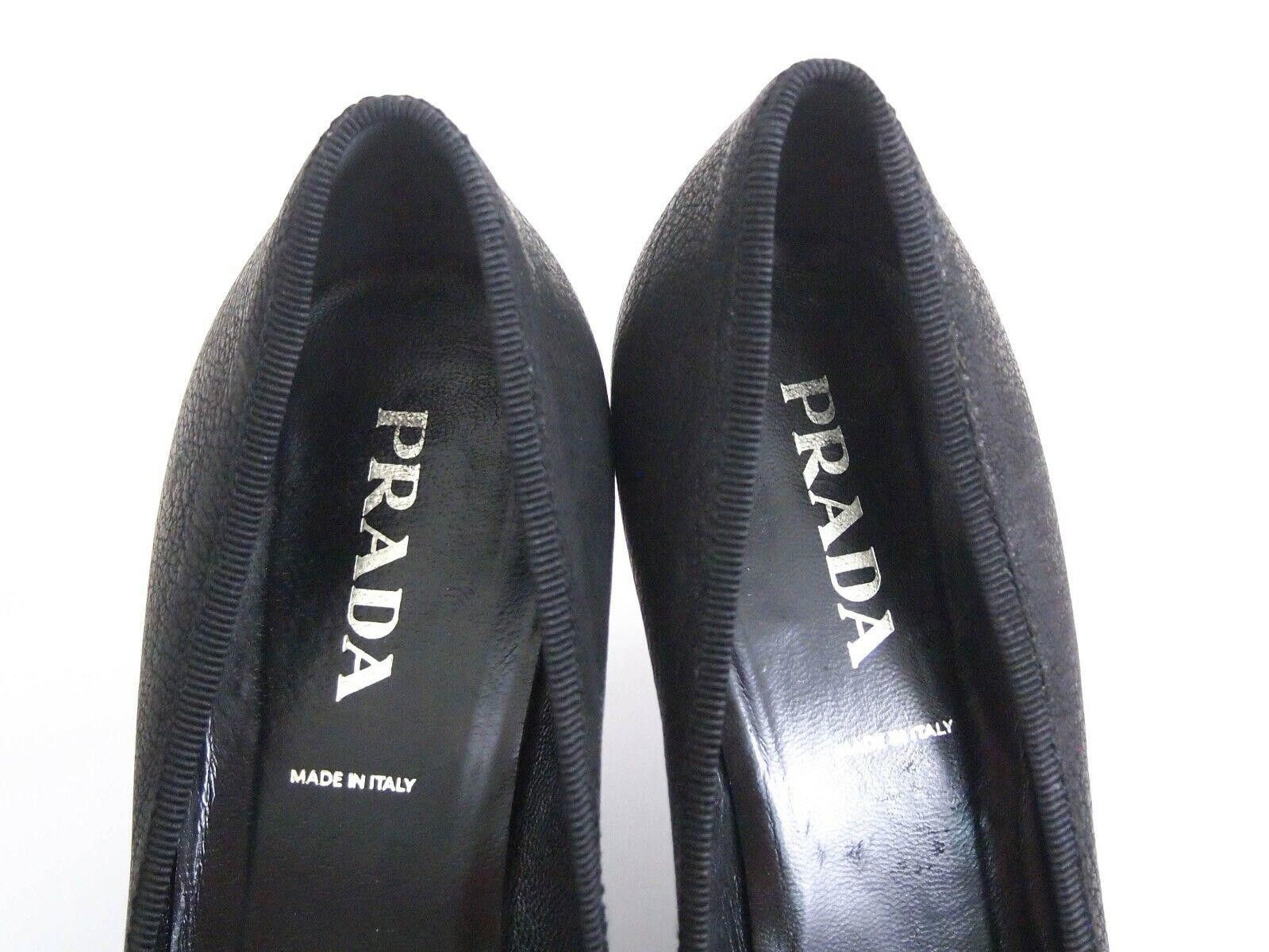 Prada Prada Pumps Sculptural Mid Heel Black Womens US 6 EU 36 Size US 6 / IT 36 - 5 Thumbnail