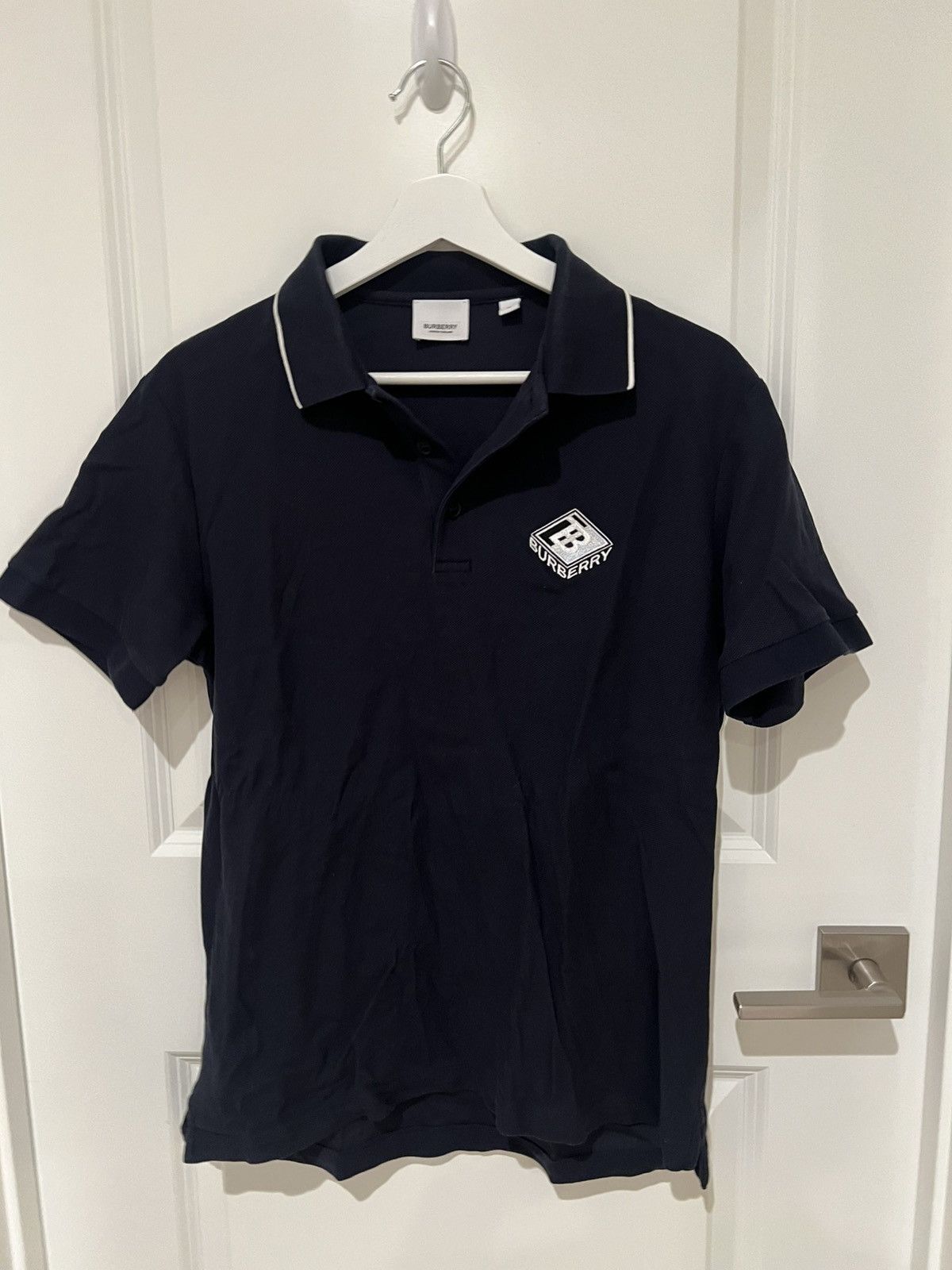 Burberry Burberry Logo Graphic Pique Polo Navy Size US M / EU 48-50 / 2 - 1 Thumbnail