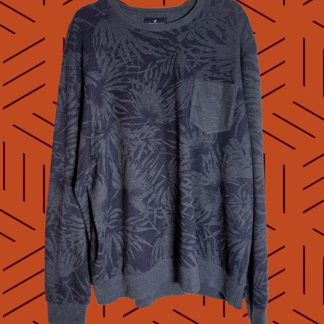 American Eagle Outfitters American Eagle Outfitters Sweater Mens 2XL Blue Patterned Knit Long Sleeve Men Size Size US XXL / EU 58 / 5 - 1 Thumbnail