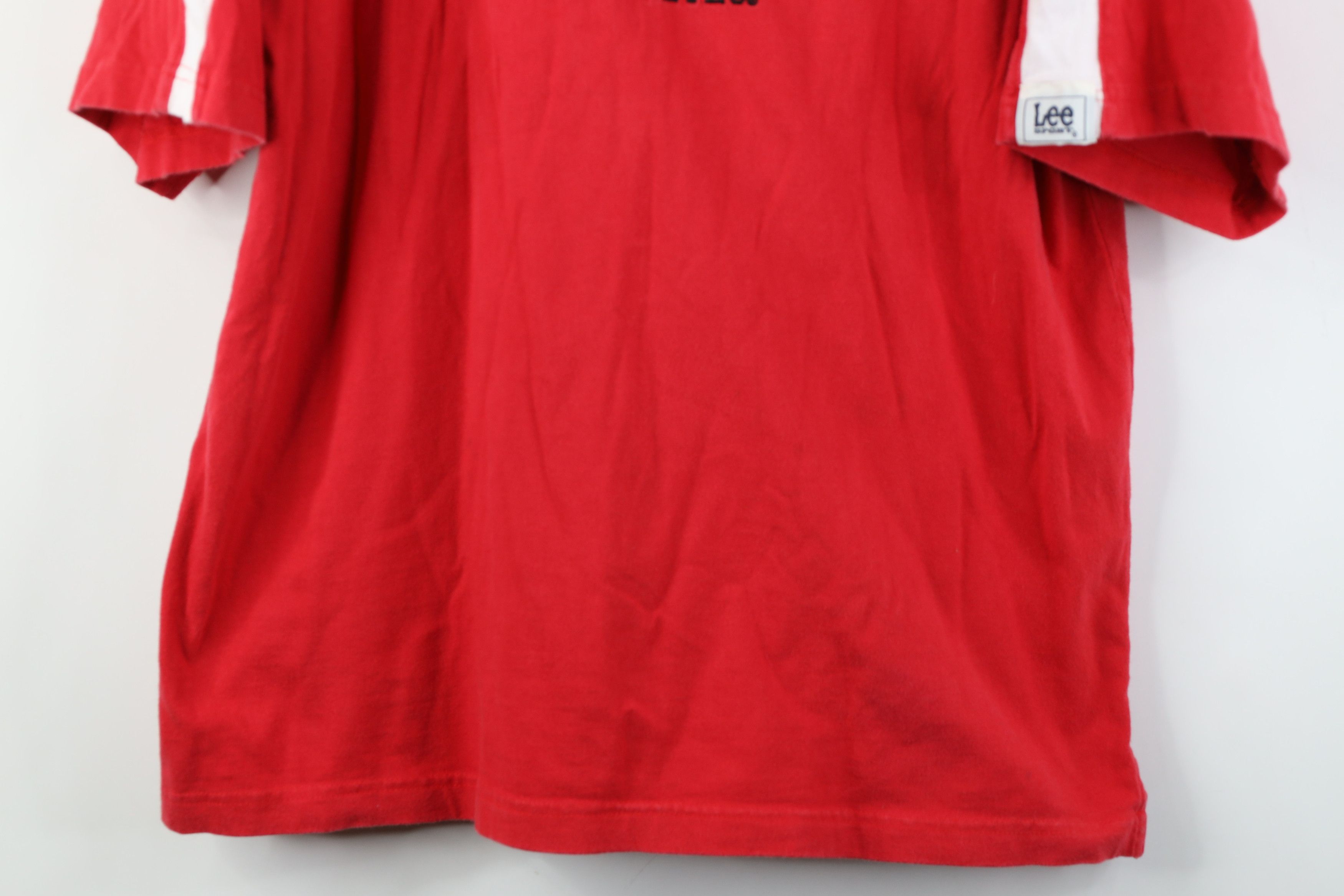 Vintage Vintage 90s Spell Ohio State University T-Shirt Red Cotton Size US L / EU 52-54 / 3 - 3 Thumbnail