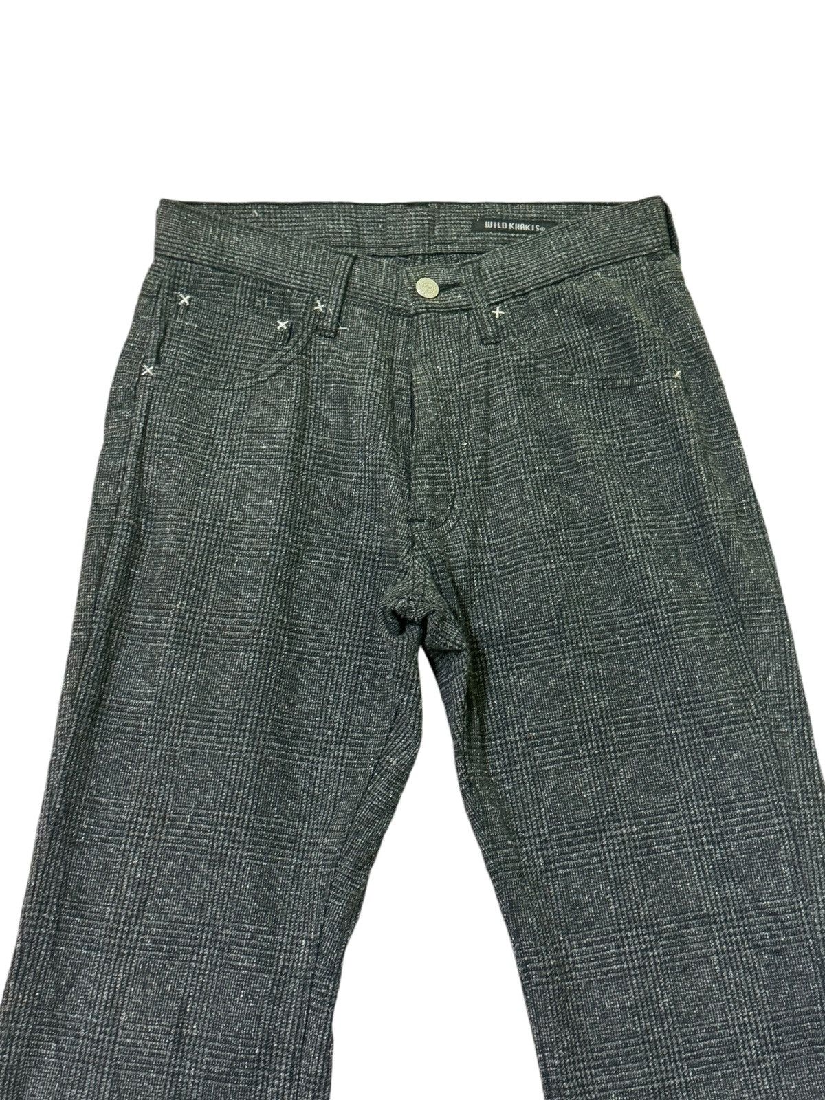 Japanese Brand FLARE WILD KHAKIS WOOL TROUSER PLAID PANT VTG Size US 28 / EU 44 - 3 Thumbnail