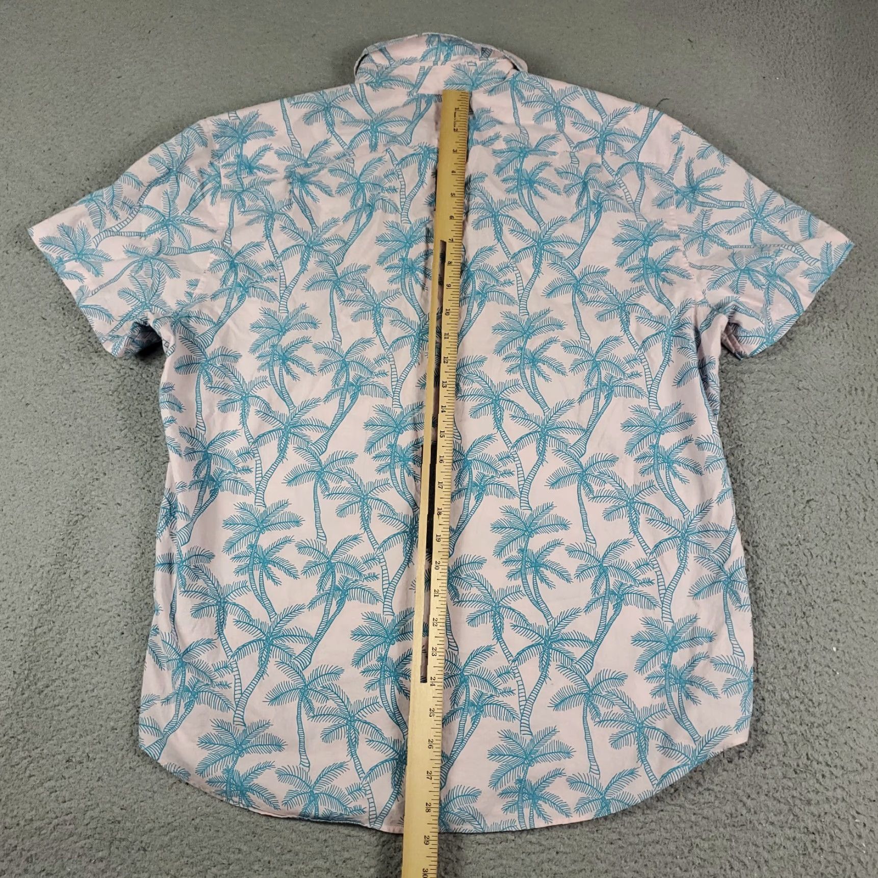 Bonobos Bonobos Button Up Shirt Mens Large Pink Blue Palm Tree Floral Print Short Sleeve Size US L / EU 52-54 / 3 - 4 Thumbnail