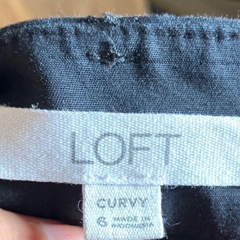 Loft LOFT Womens Pants Black The Riviera SlimMid Rise Curvy Cotton Blend Stretch 6 Dress Pants Office Workwear Size 28" / US 6 / IT 42 - 5 Thumbnail