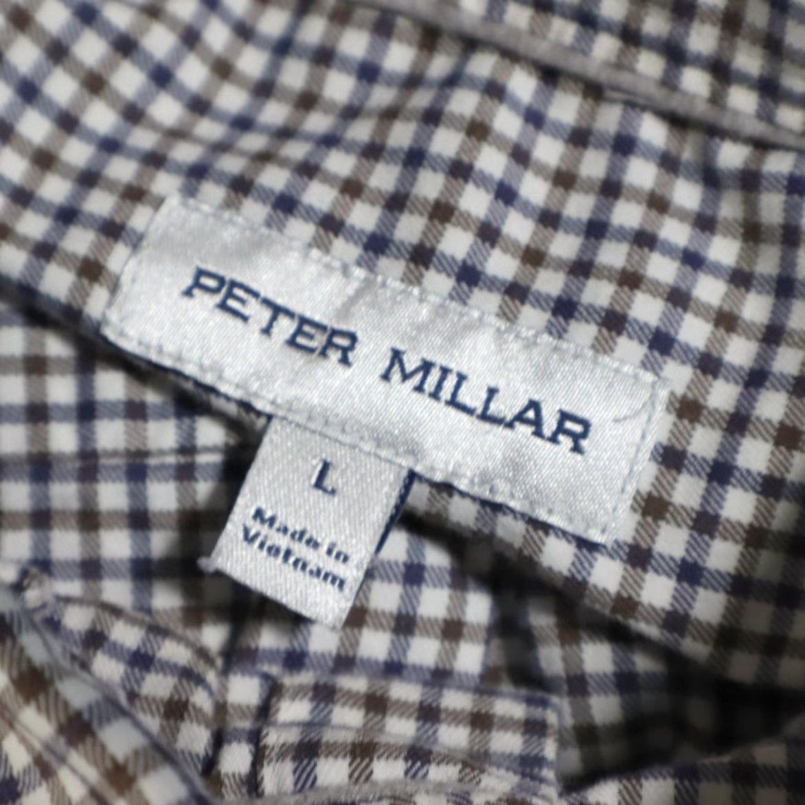 Peter Millar Peter Millar Selby Sport Stretch Gingham Button Down Shirt Navy Men's L Size US L / EU 52-54 / 3 - 5 Thumbnail