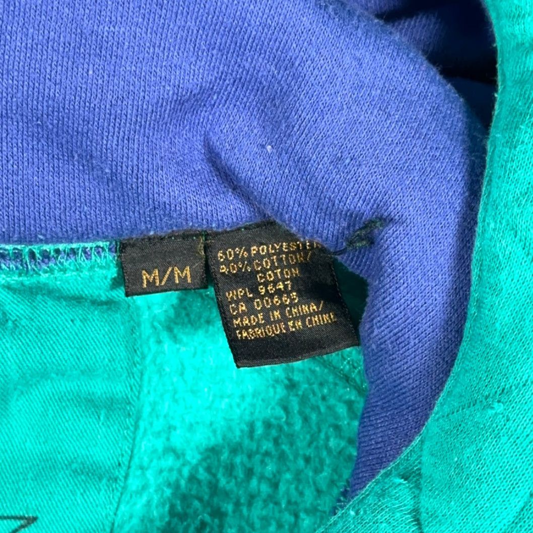 Eddie Bauer VINTAGE Eddie Bauer Sweater Mens Hoodie Quilted Green Purple Y2K Pullover M Size US M / EU 48-50 / 2 - 4 Thumbnail