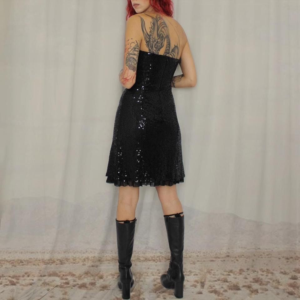 Betsey Johnson × Vintage ✨SEQUIN BLACK DRESS✨ Size M / US 6-8 / IT 42-44 - 3 Thumbnail