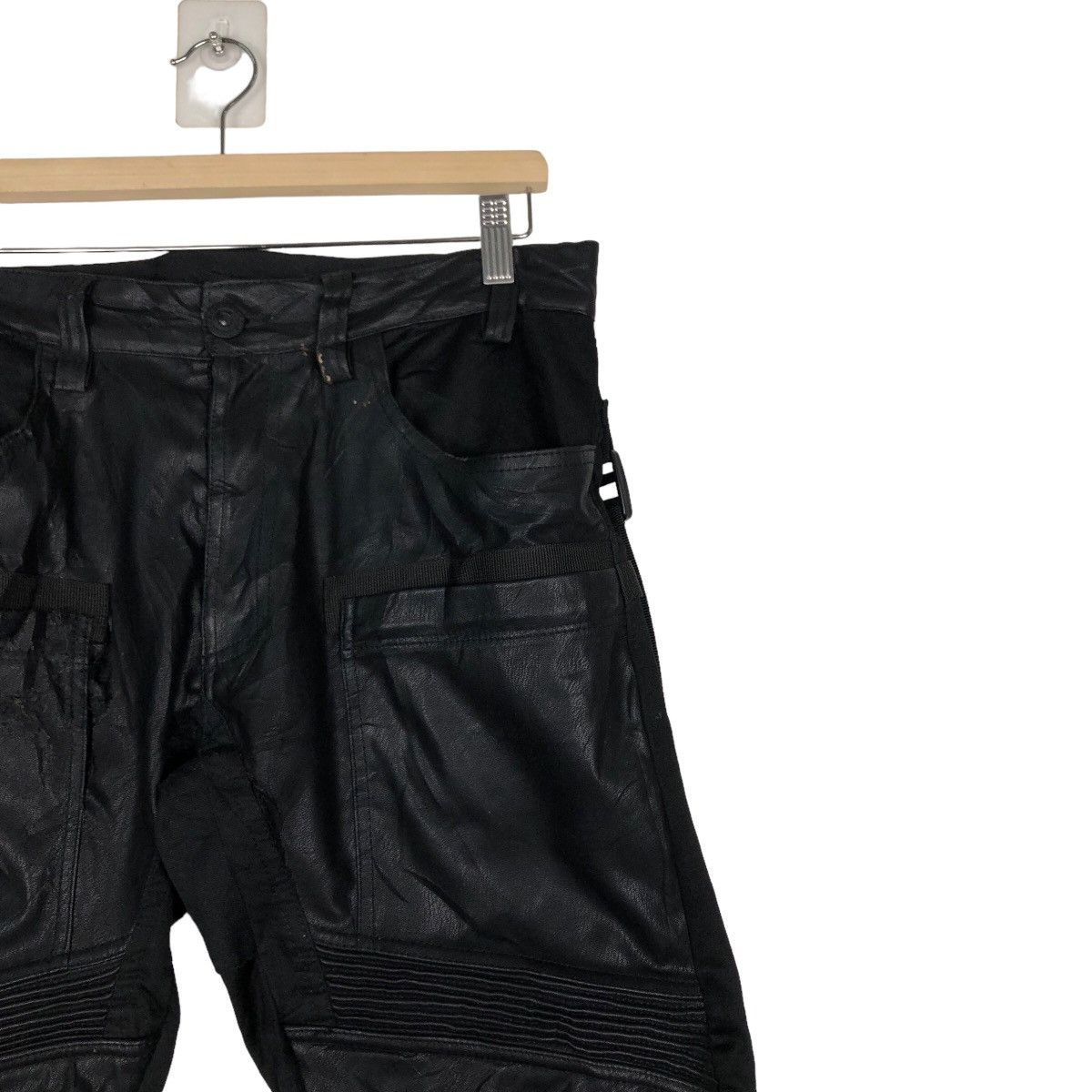 Hysteric Glamour 🔥Vintage Soft Leather Biker Pants Corduro Fabric Japan Size US 33 - 6 Thumbnail