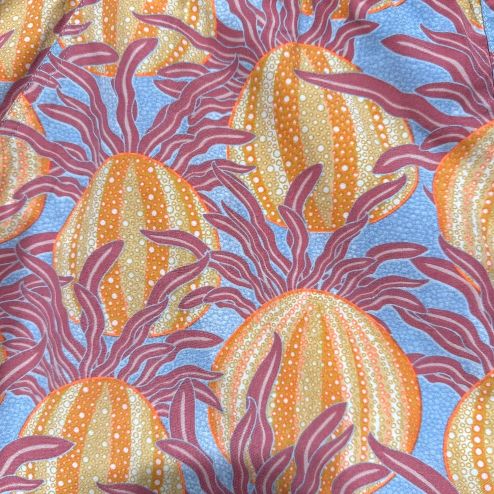 Vineyard Vines Vineyard Vines Swim Trunks Men S Orange Floral 6.5” Inseam Silk Polyester Mesh Lining Pockets Size US 29 - 4 Thumbnail