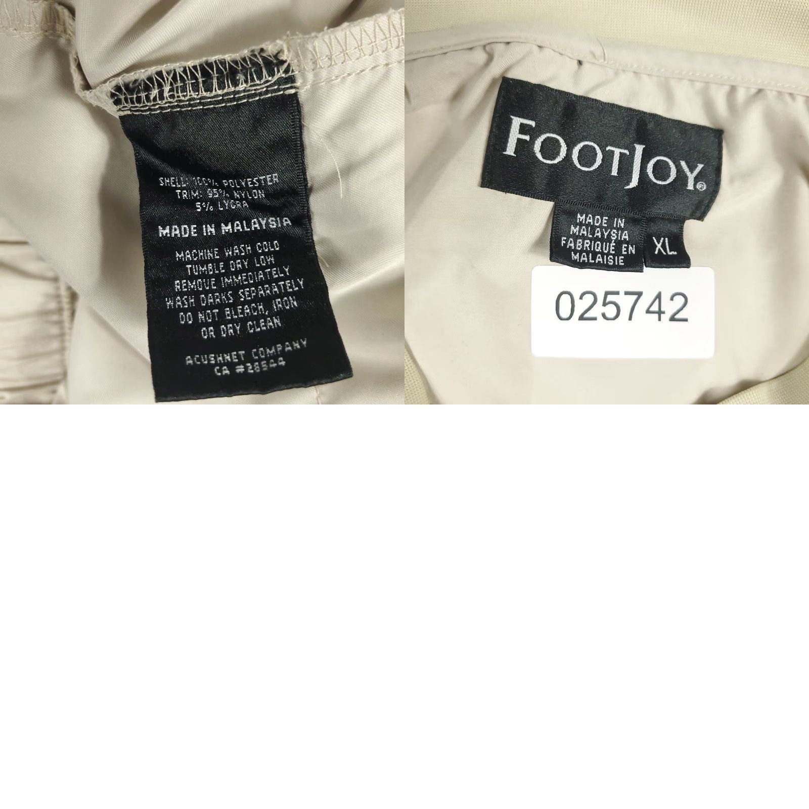 Footjoy FootJoy FJ Jacket Mens XL Beige Windbreaker Long Sleeve Pullover Mens Size US XL / EU 56 / 4 - 9 Thumbnail