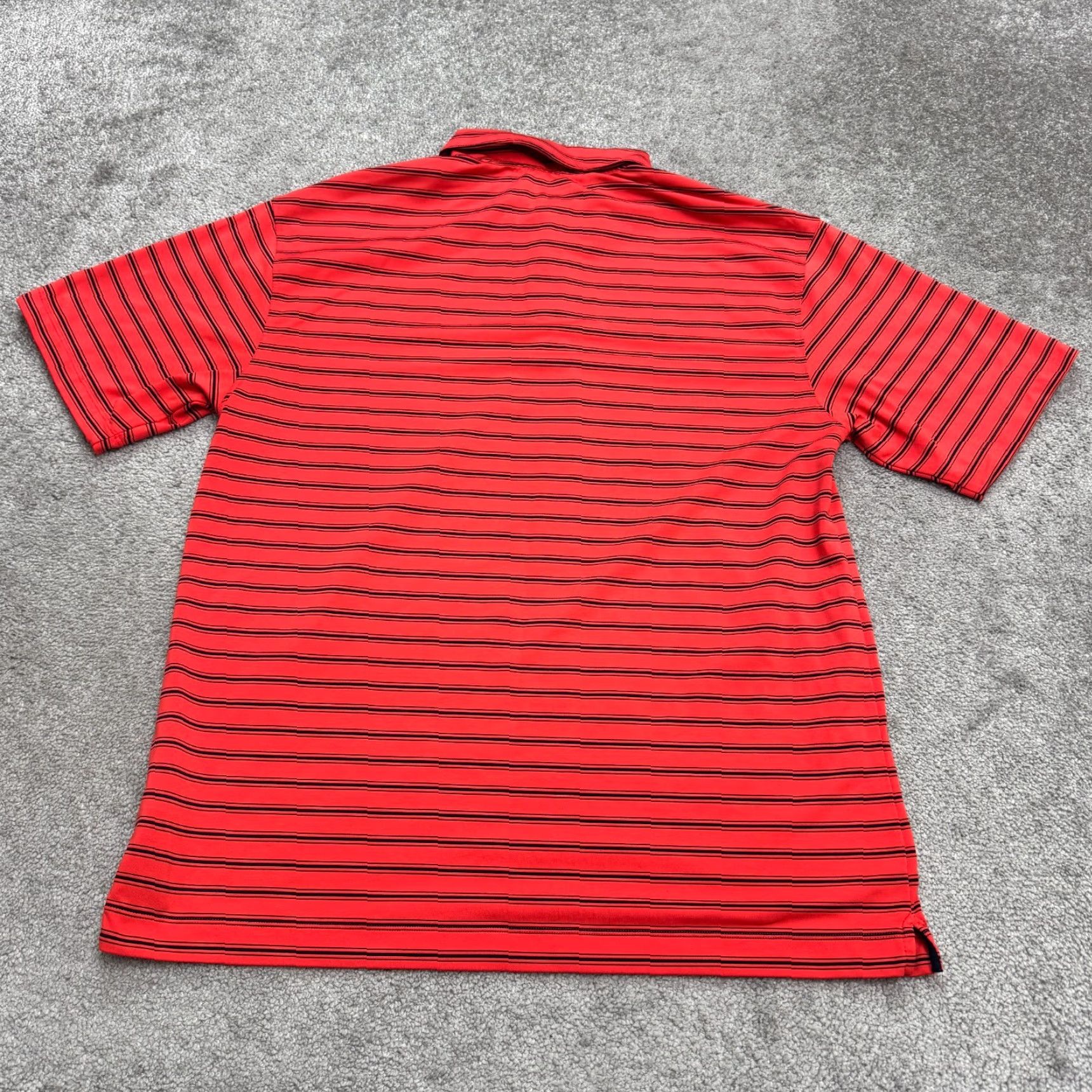 Nike Nike Golf Polo Shirt Mens L Red Striped Dri-Fit FitDry Button Collar Short Sleeve Performance Activewear Size US L / EU 52-54 / 3 - 2 Thumbnail