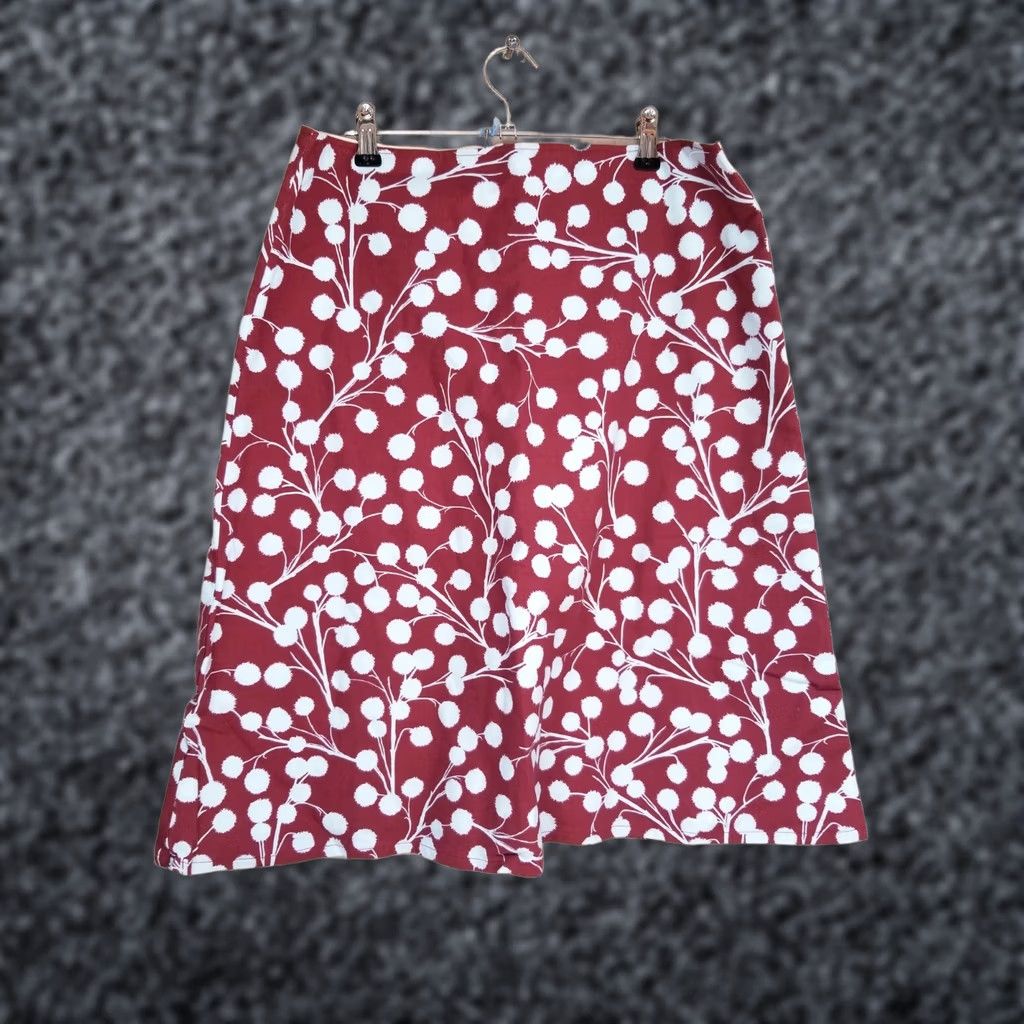 Vintage VINTAGE Bobbin's Nest Studio Amy Butler A-Line Barcelona Skirt Womens Medium Red White Back Zip AB028BS Size 32" / US 10 / IT 46 - 1 Thumbnail