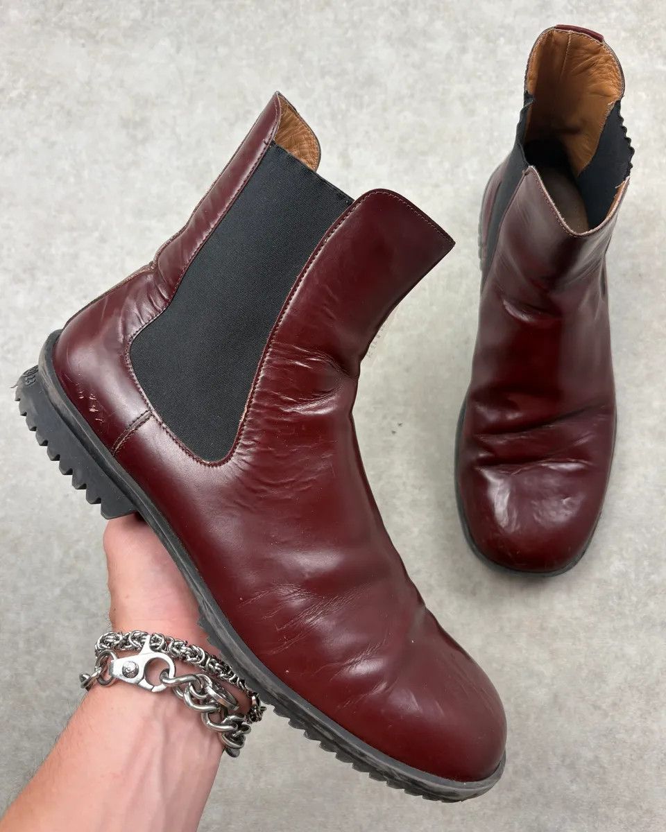 Maison Margiela bordeaux leather Chelsea boots size 41 Pre Owned with Box SF Maison Margiela Maison Margiela bordeaux leather Chelsea  main image 3