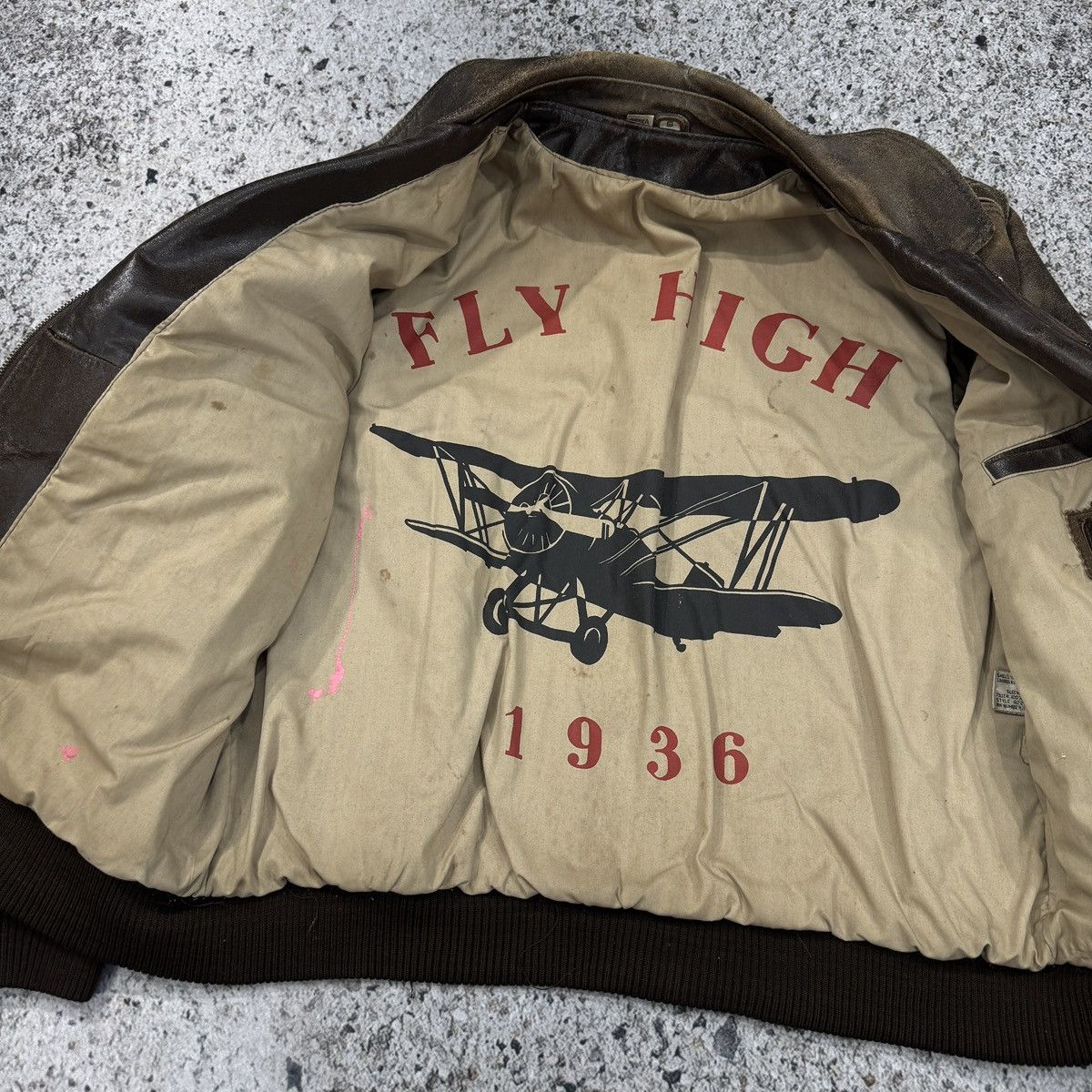 Vintage Thrashed Faded Destroyed Cracked Leather Bomber ERD Grunge Size US S / EU 44-46 / 1 - 12 Thumbnail