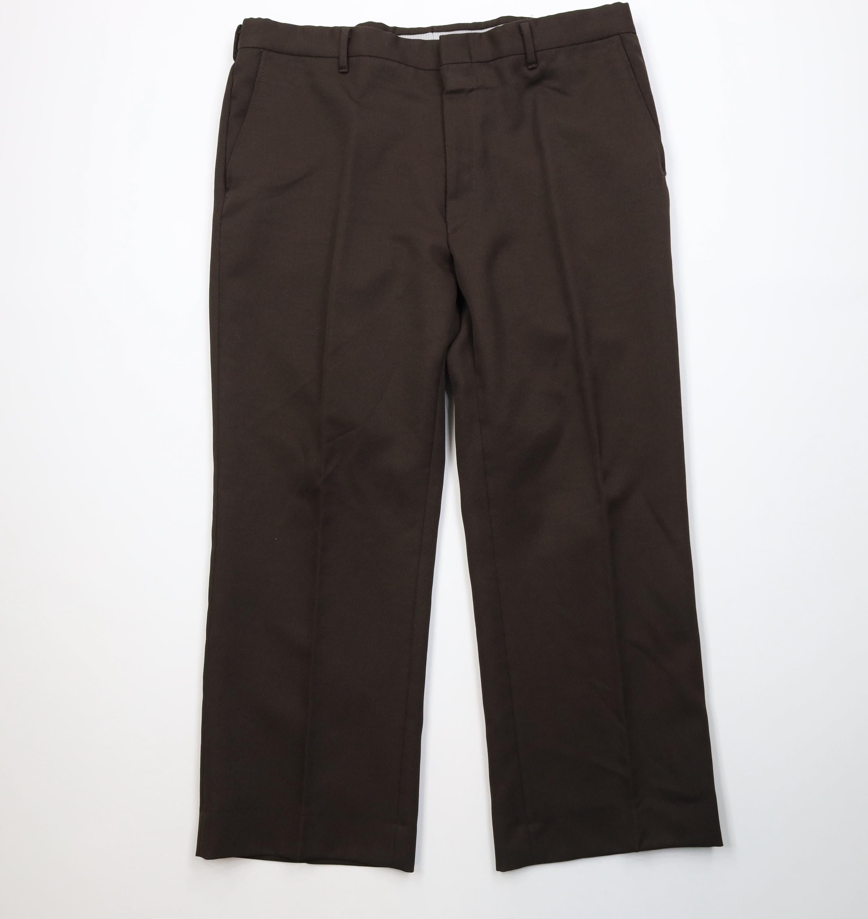 Vintage Vintage 70s Streetwear Wide Leg Chino Pants Brown USA Size US 38 / EU 54 - 1 Thumbnail