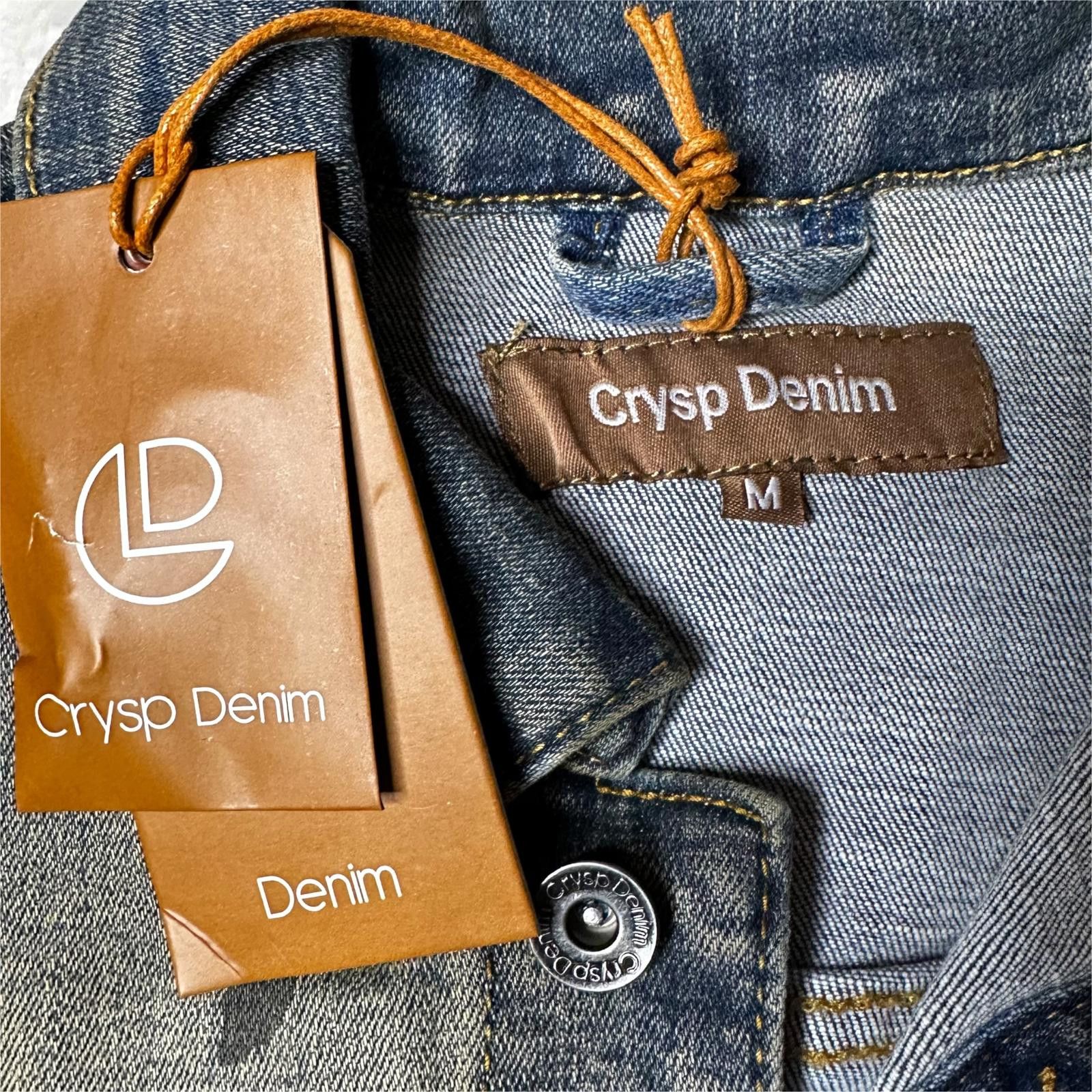Crysp Denim NWT Crysp Denim Distressed Stretch Denim Jacket Mens M Size US M / EU 48-50 / 2 - 6 Thumbnail