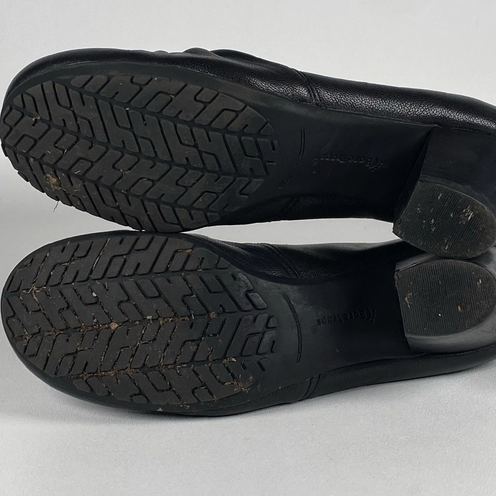 Vintage Womens Baretraps Pump Black Leather Slip On 8.5 M Round Toe Block Heel Cushioned Comfort Shoes Size US 7 / IT 37 - 7 Thumbnail