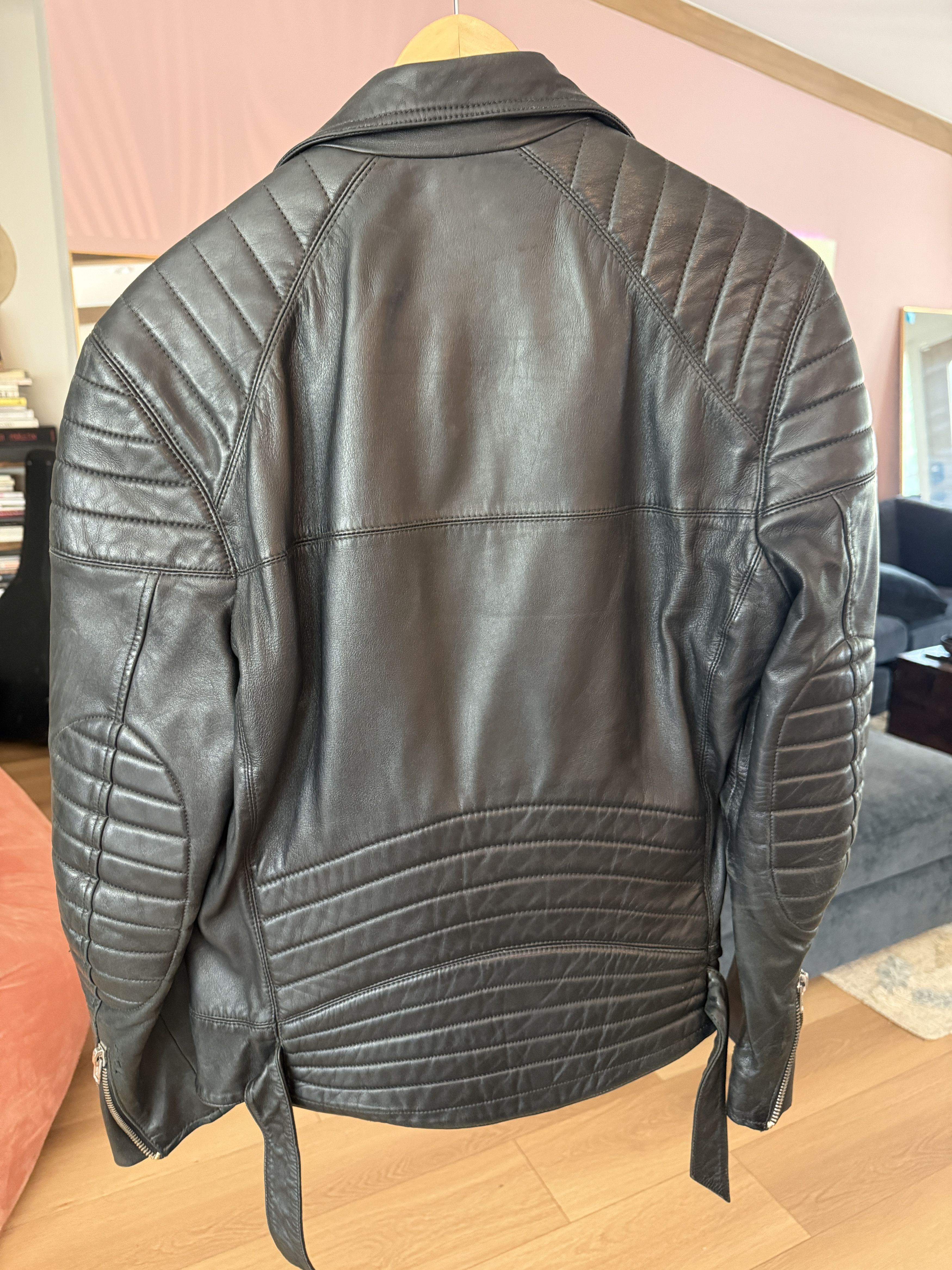 Blk Dnm BLK DNM Leather Jacket 5 Black Vintage Lindeberg Era Moto Size US M / EU 48-50 / 2 - 2 Thumbnail