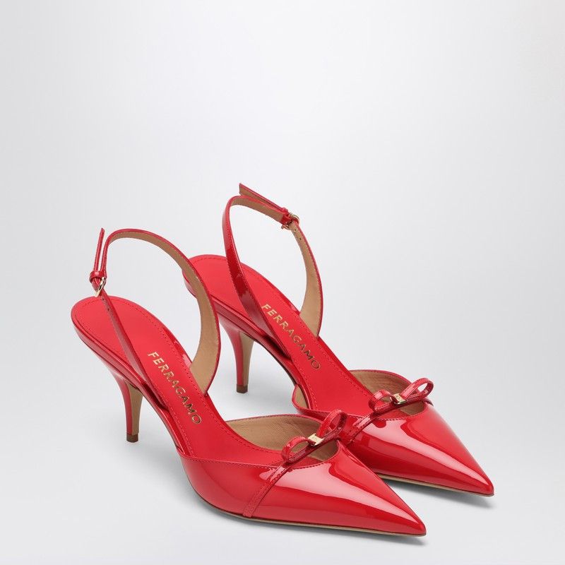 Salvatore Ferragamo Ferragamo Gylla 70 Slingback In Flame Red Size US 7 / IT 37 - 1 Thumbnail