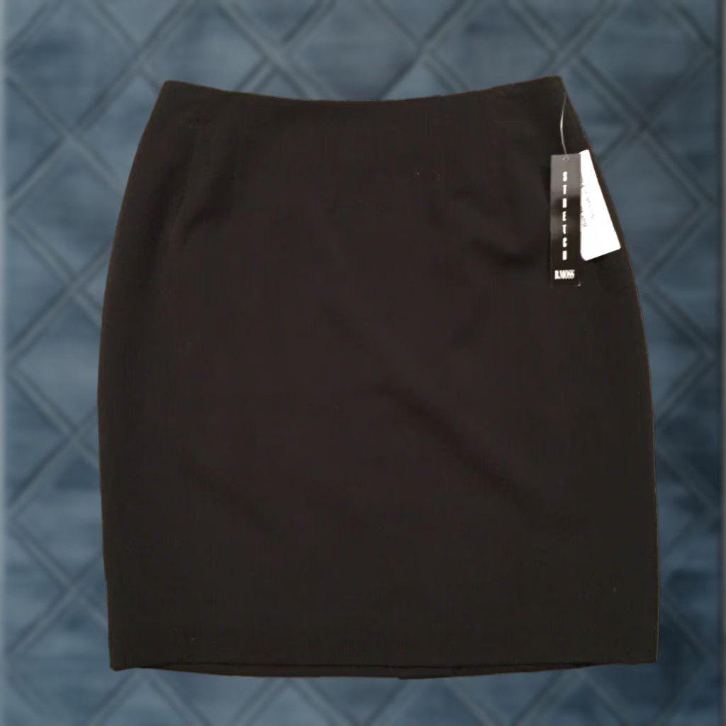 Vintage B. Moss Skirt Knee Length Black Size 6 Stretch Lined Pencil Women's Business Size 28" / US 6 / IT 42 - 1 Thumbnail