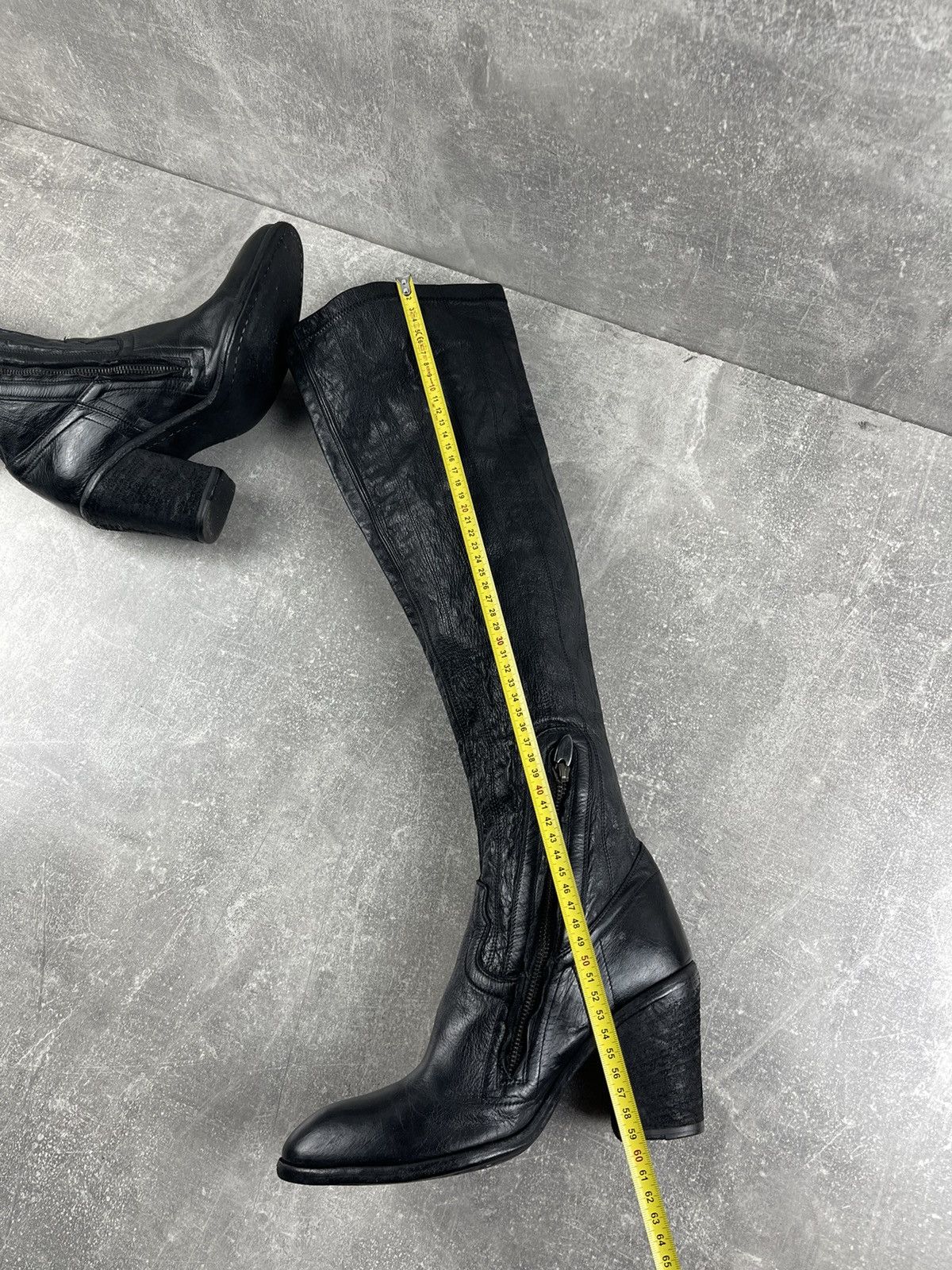 Other Fauzian Jeunesse Black Avant Garde Leather Tall Riding Boots Size US 9 / IT 39 - 16 Thumbnail