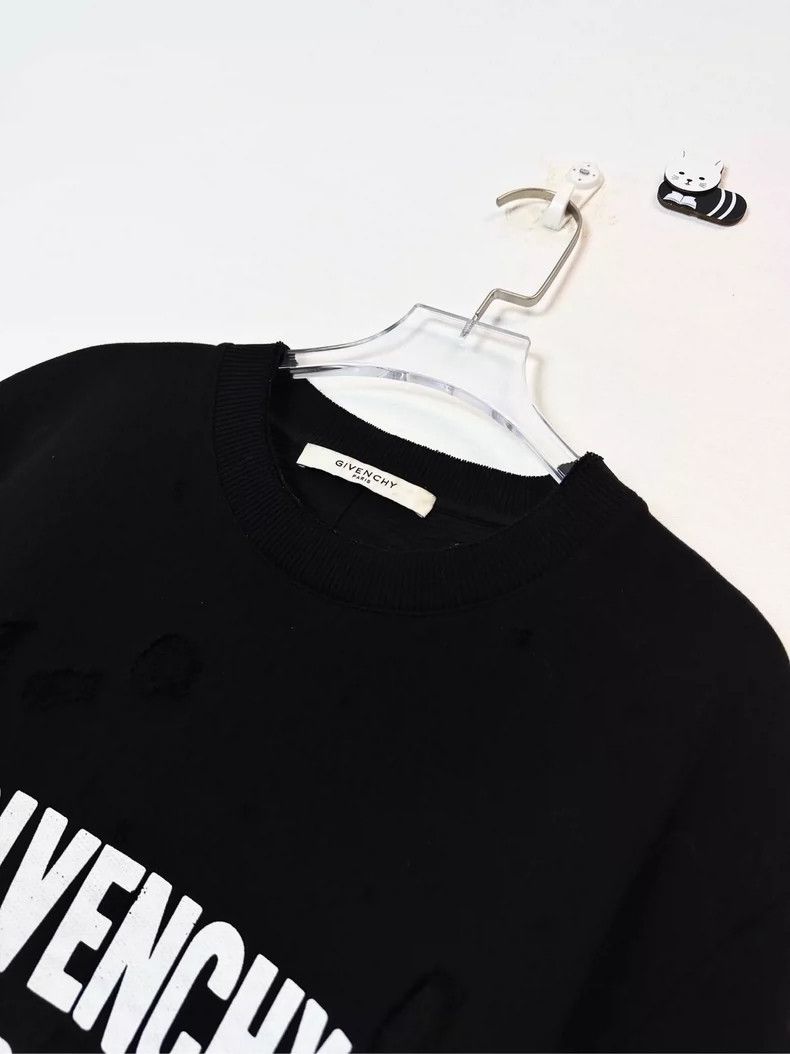 Givenchy Givenchy Black Large Destroyed Logo Hoodie (S Size) Size US S / EU 44-46 / 1 - 2 Thumbnail