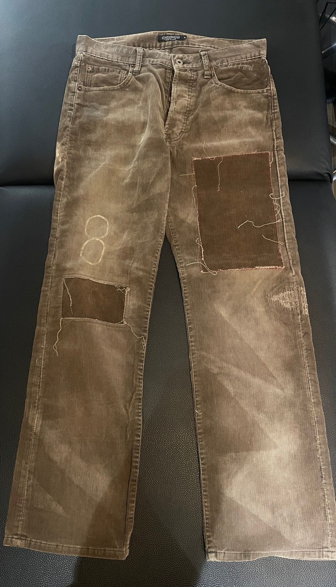 FDMTL fdmtl Distressed Corduroy Vintage Pants Size US 26 / EU 42 - 1 Thumbnail