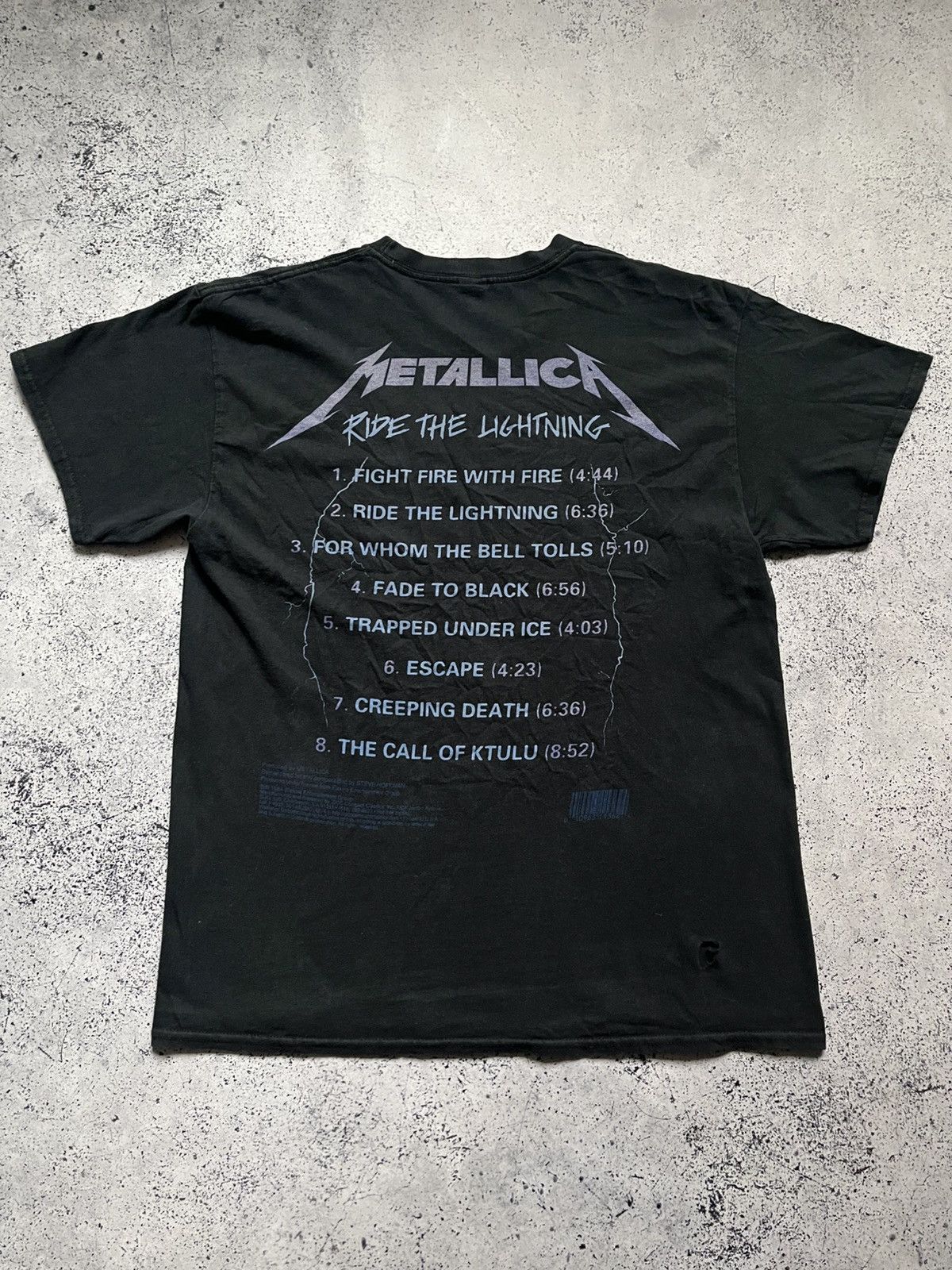 Band Tees × Metallica × Vintage Vintage 2007 Metallica Ride The Lightning Metal Band T-shirt Size US L / EU 52-54 / 3 - 7 Thumbnail