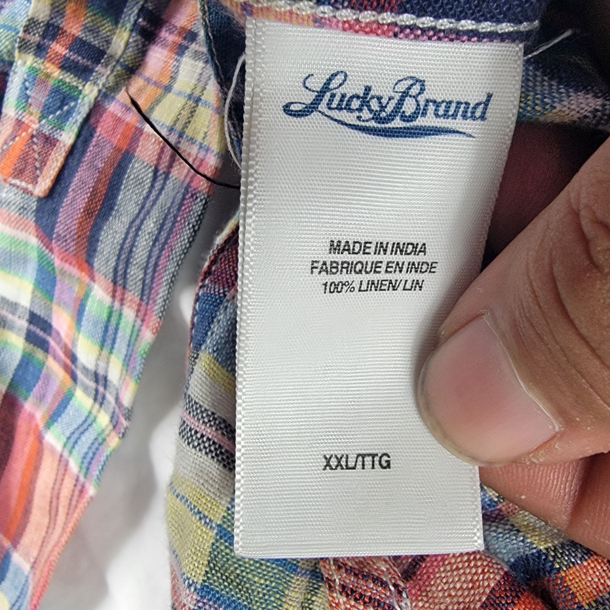 Lucky Brand Lucky Brand Irish Linen By Baird McNutt Mens 2XL Red Blue Pl Size US XXL / EU 58 / 5 - 4 Thumbnail