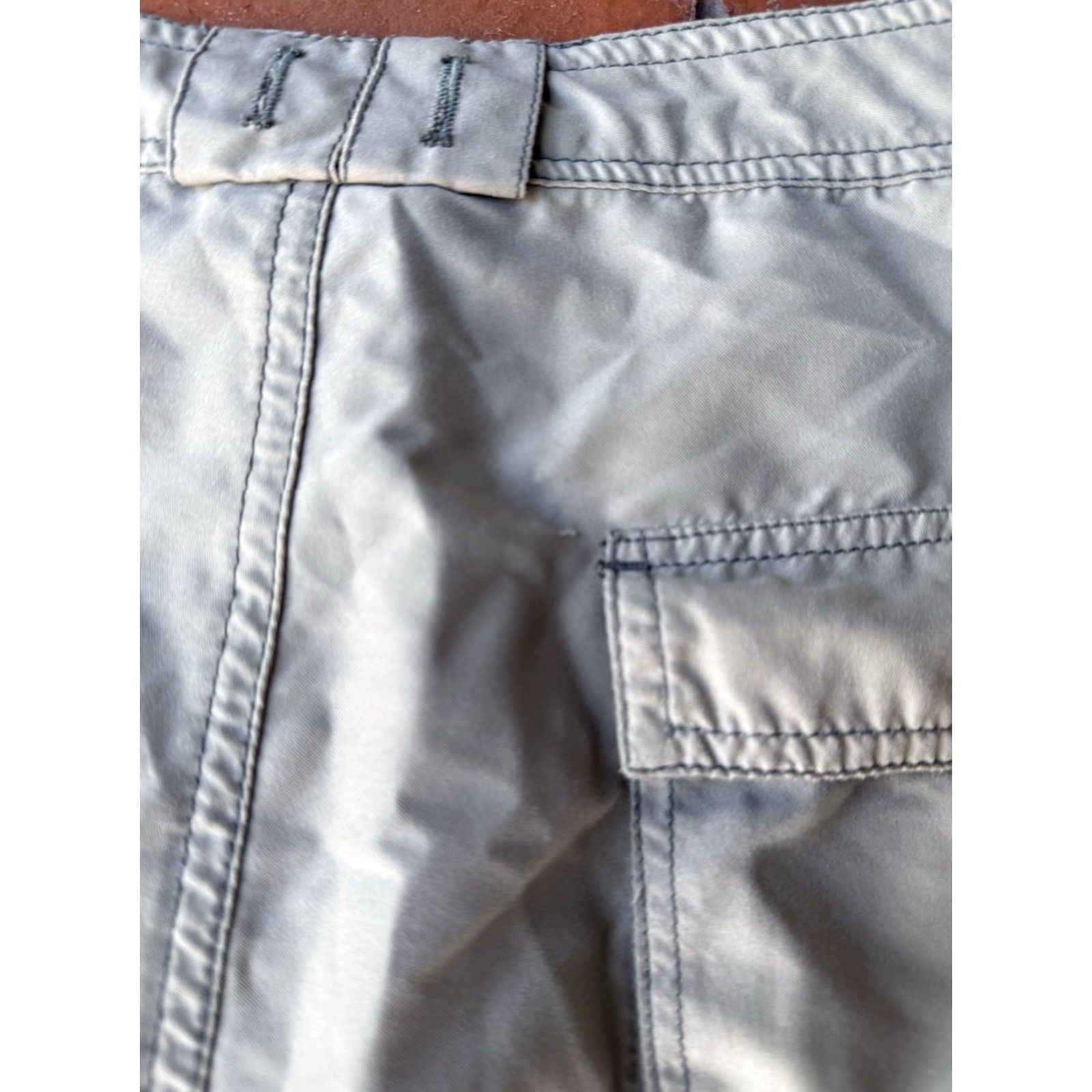 Vintage VINTAGE Wise Guy Skate Baggy Cargo Shorts M Mens Beige Cotton Canvas 90s Grunge Skater Hip Hop Pockets Zipper Button Relaxed Inseam 10in Size US 31 - 5 Thumbnail