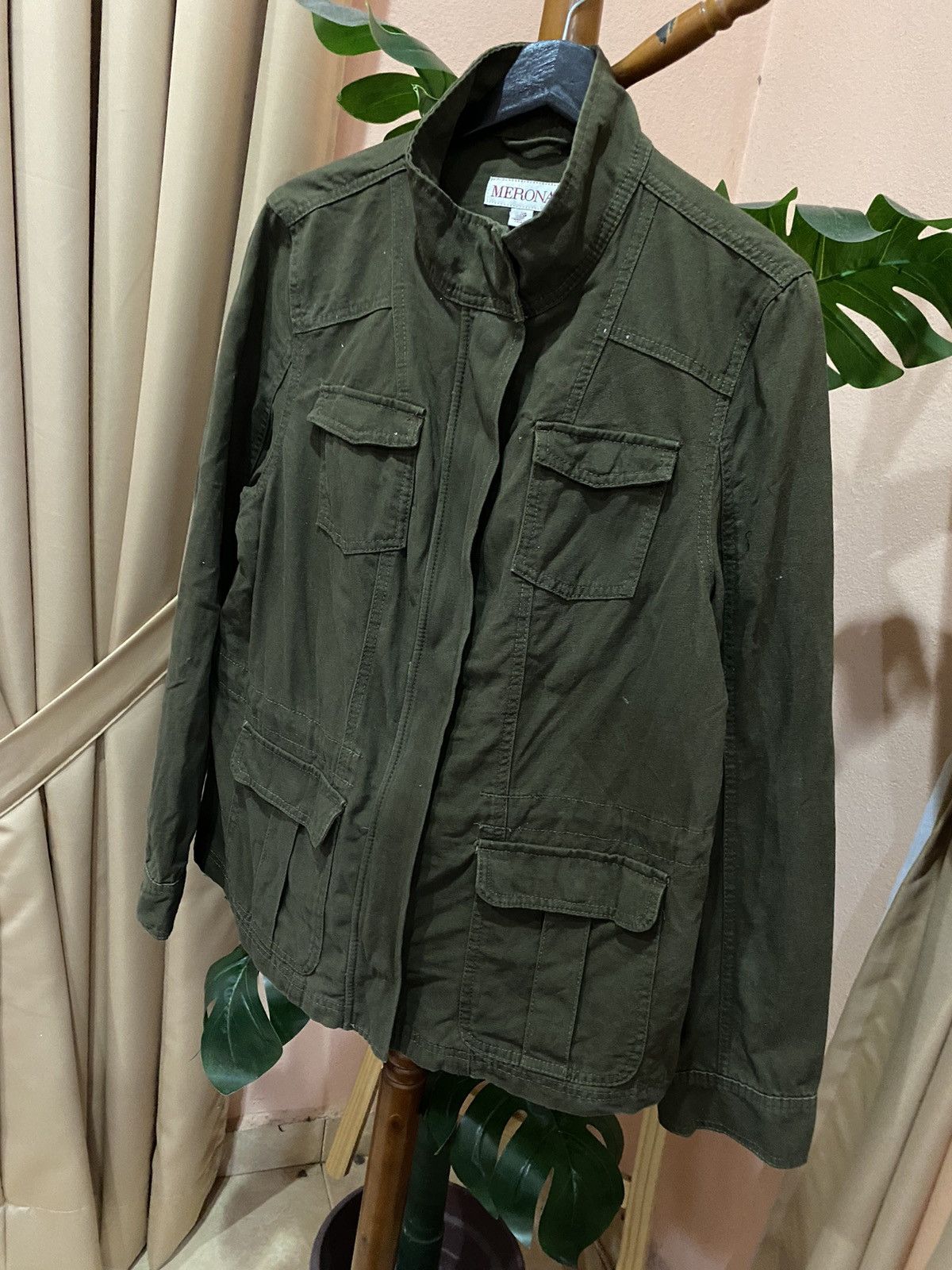 Merona Merona Olive Green Utility Jacket – Military Cotton Field Size US M / EU 48-50 / 2 - 2 Thumbnail