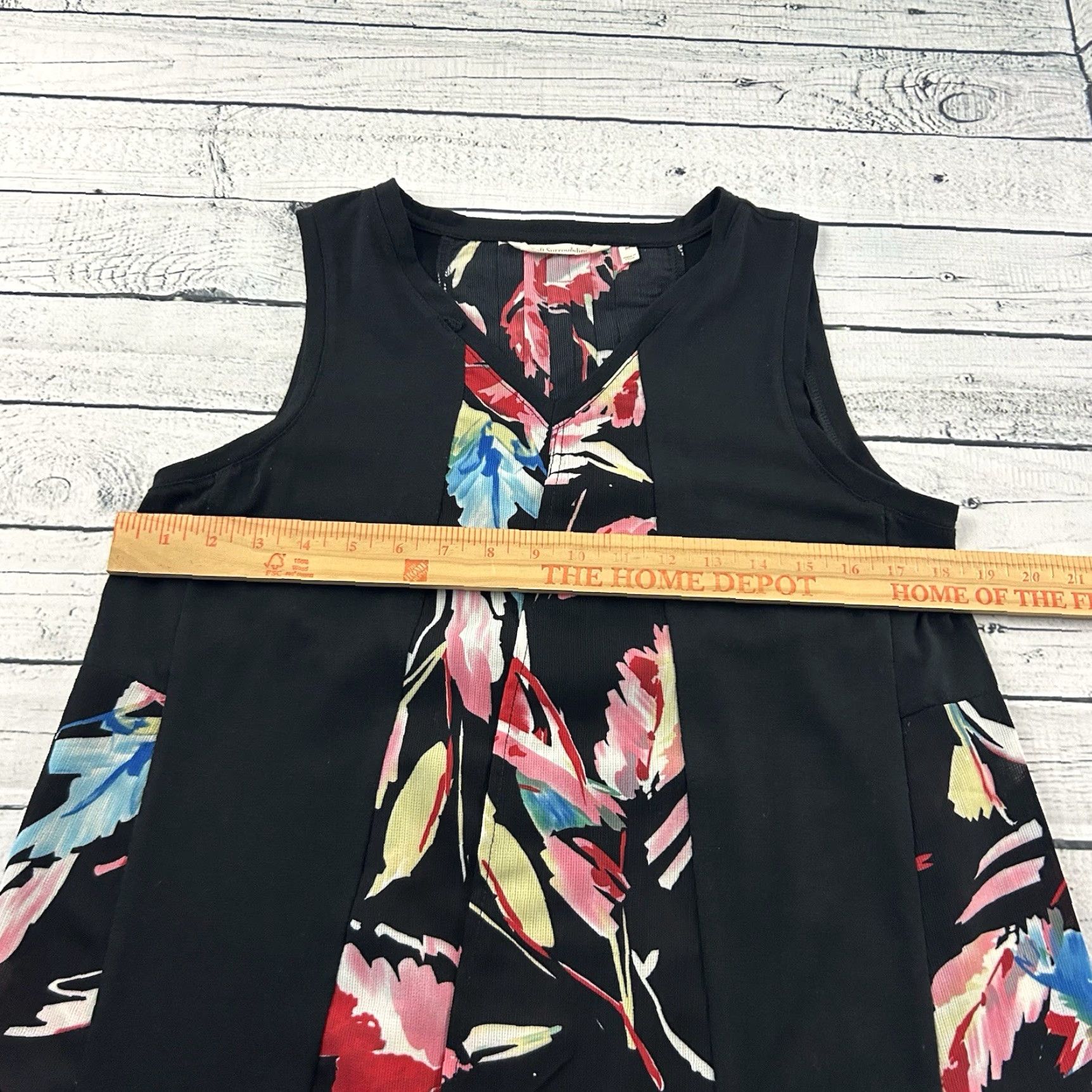 Soft Surroundings Soft Surroundings Floral Blouse Sleeveless Top Women's M Black Size M / US 6-8 / IT 42-44 - 4 Thumbnail