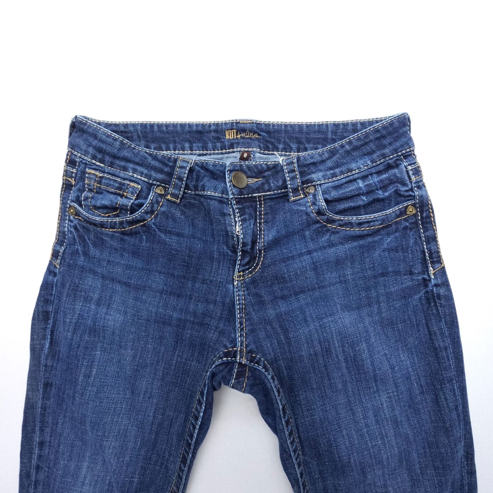 Vintage KUT from the Kloth Jeans Bootcut Womens 8 Denim Dark Wash 5-Pocket Pocket Flap Pockets Low Rise Blue Size 30" / US 8 / IT 44 - 5 Thumbnail